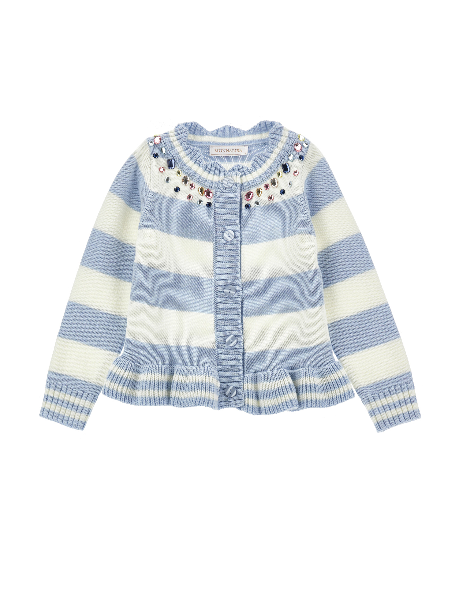 Monnalisa Strickjacke Mit Strassstreifen