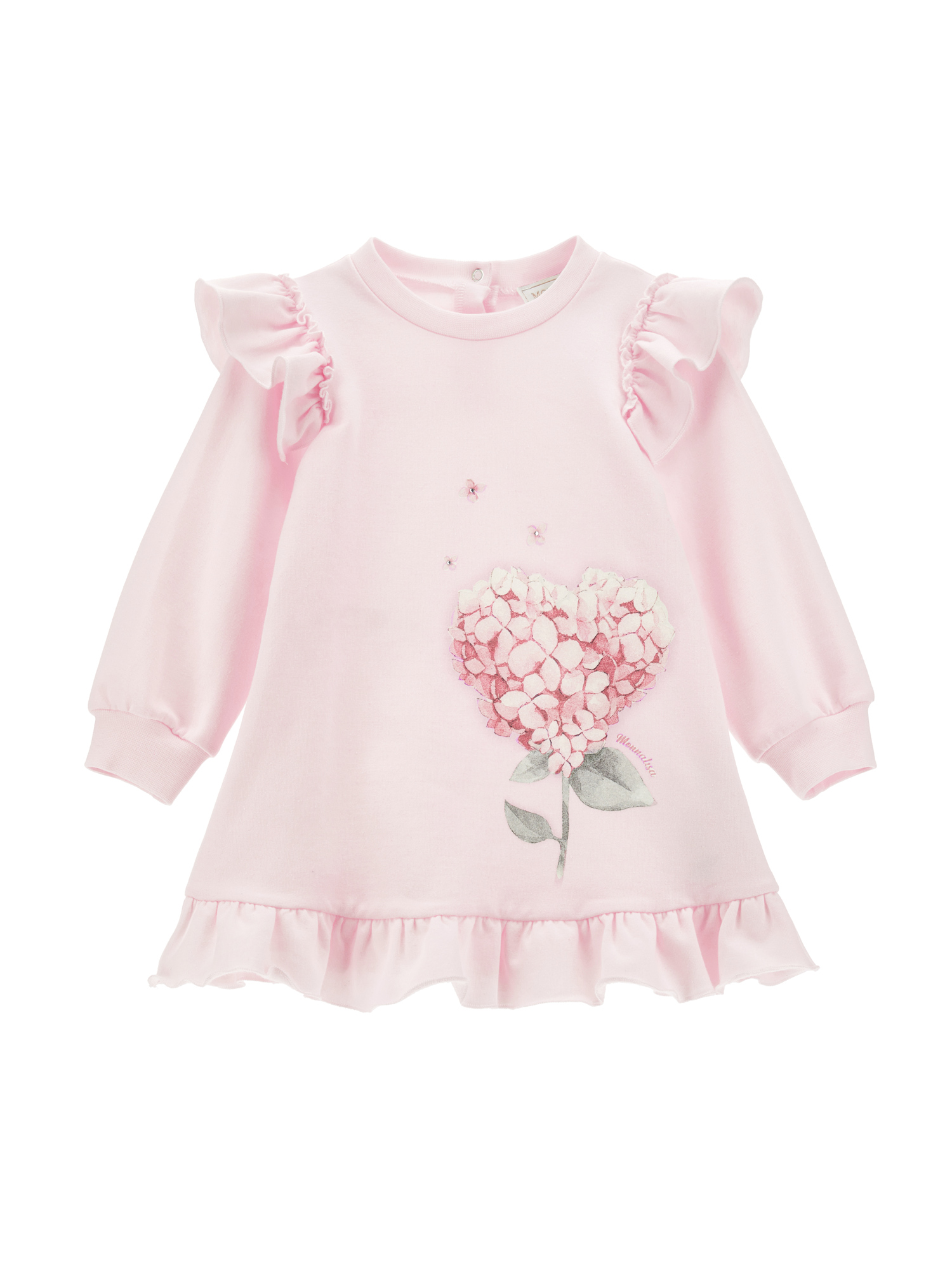 Monnalisa Sweatshirt Dress With Trim In Rosa Fairy Tale