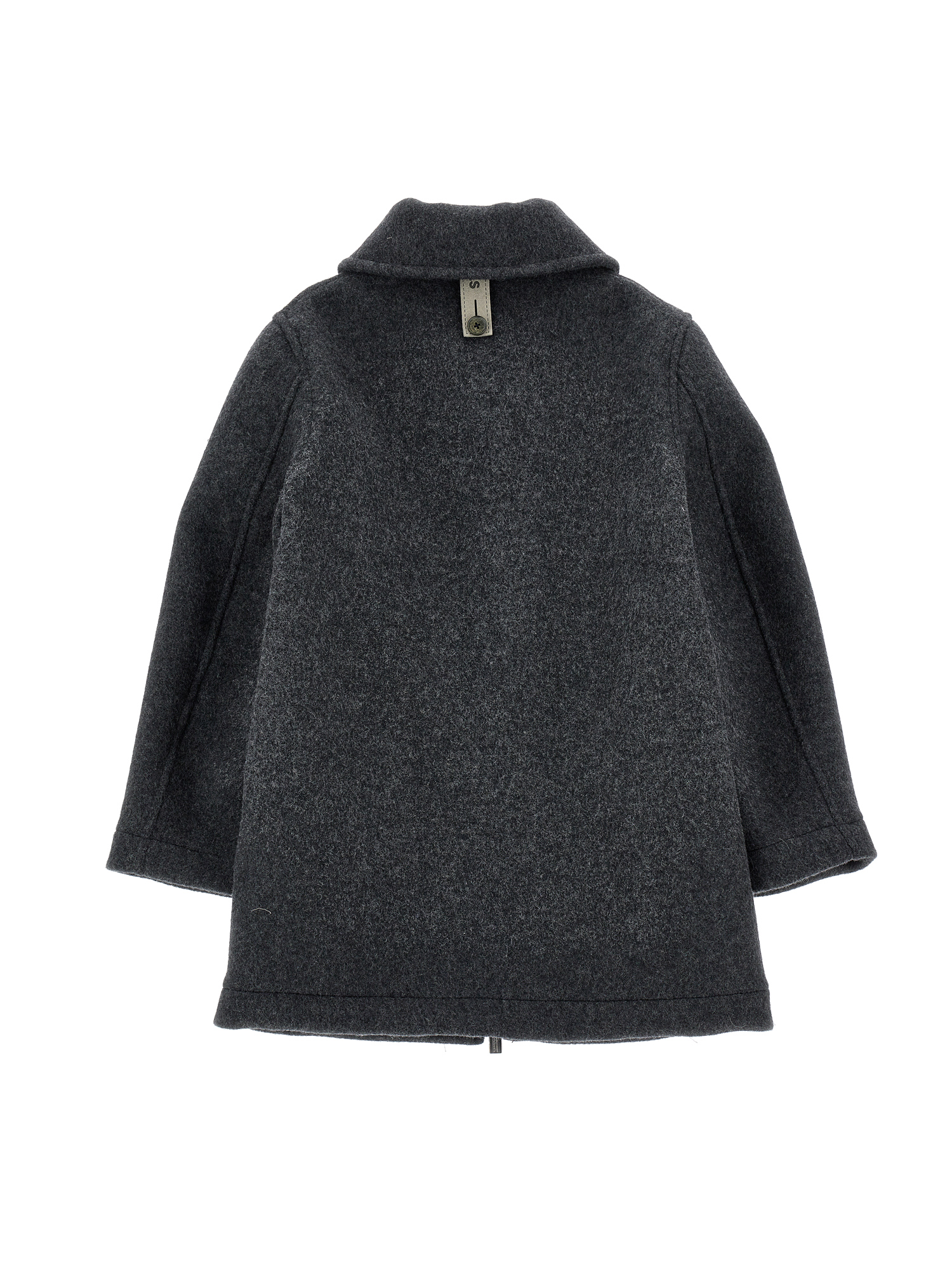 Monnalisa Cloth Coat With Hood In Medium Grey.+ Light Grey