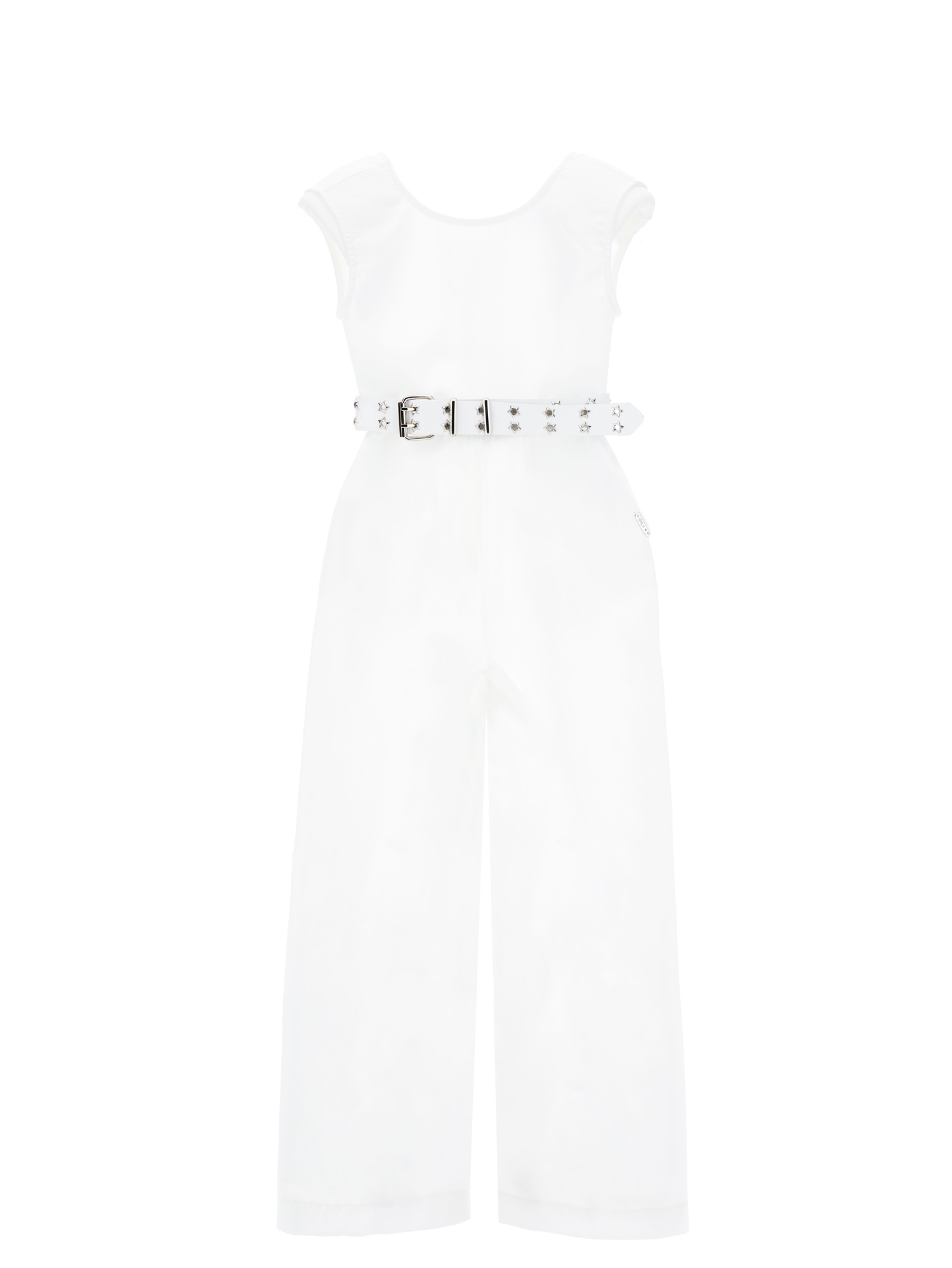 Monnalisa Kids'   Long Playsuit With Belt In White