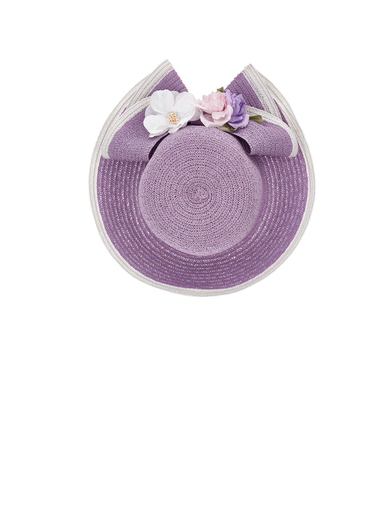 Monnalisa Floral Straw Hat In Wisteria