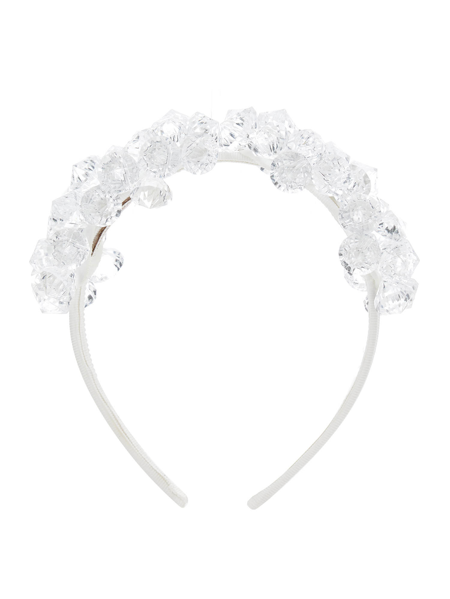 Monnalisa Kids'   Hair Band With Bezels And Pearls In Cream