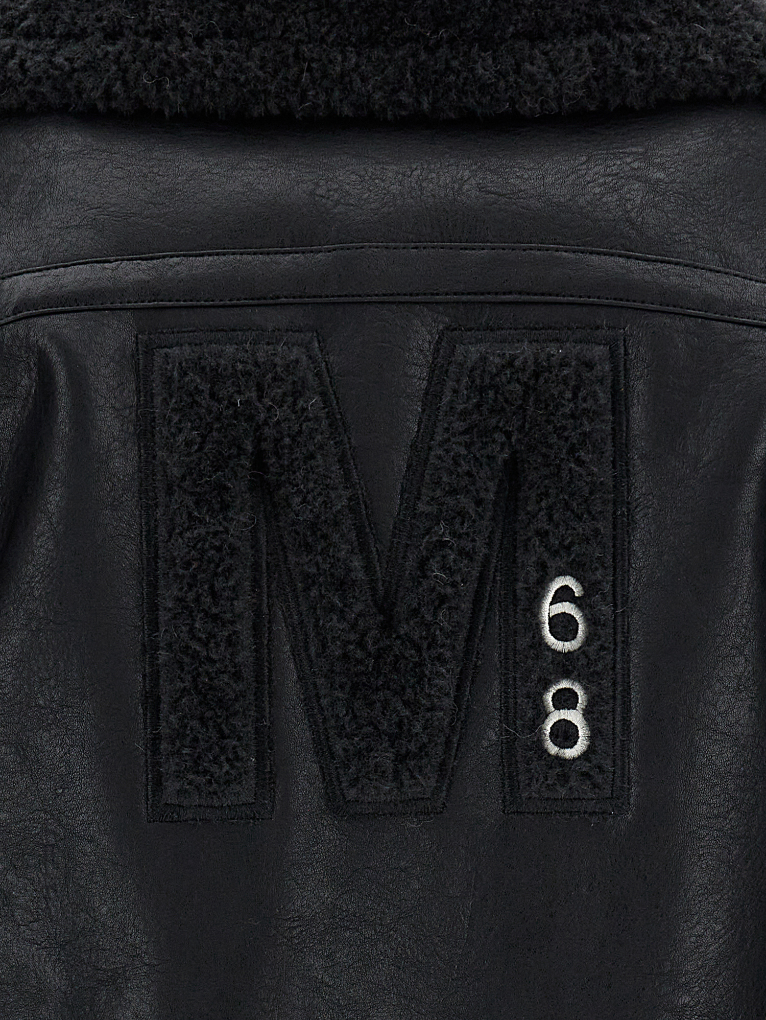 Monnalisa Plush Aviator Jacket In Black
