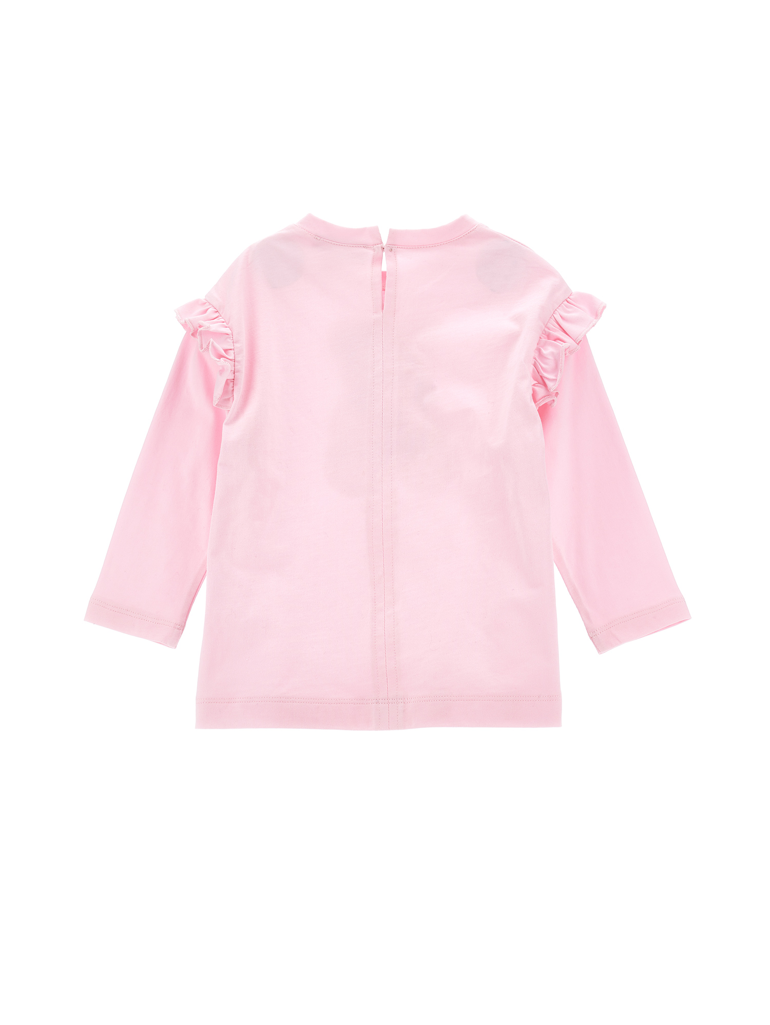 Monnalisa Teddy Bear And Rhinestone Maxi T-shirt In Rosa Fairy Tale