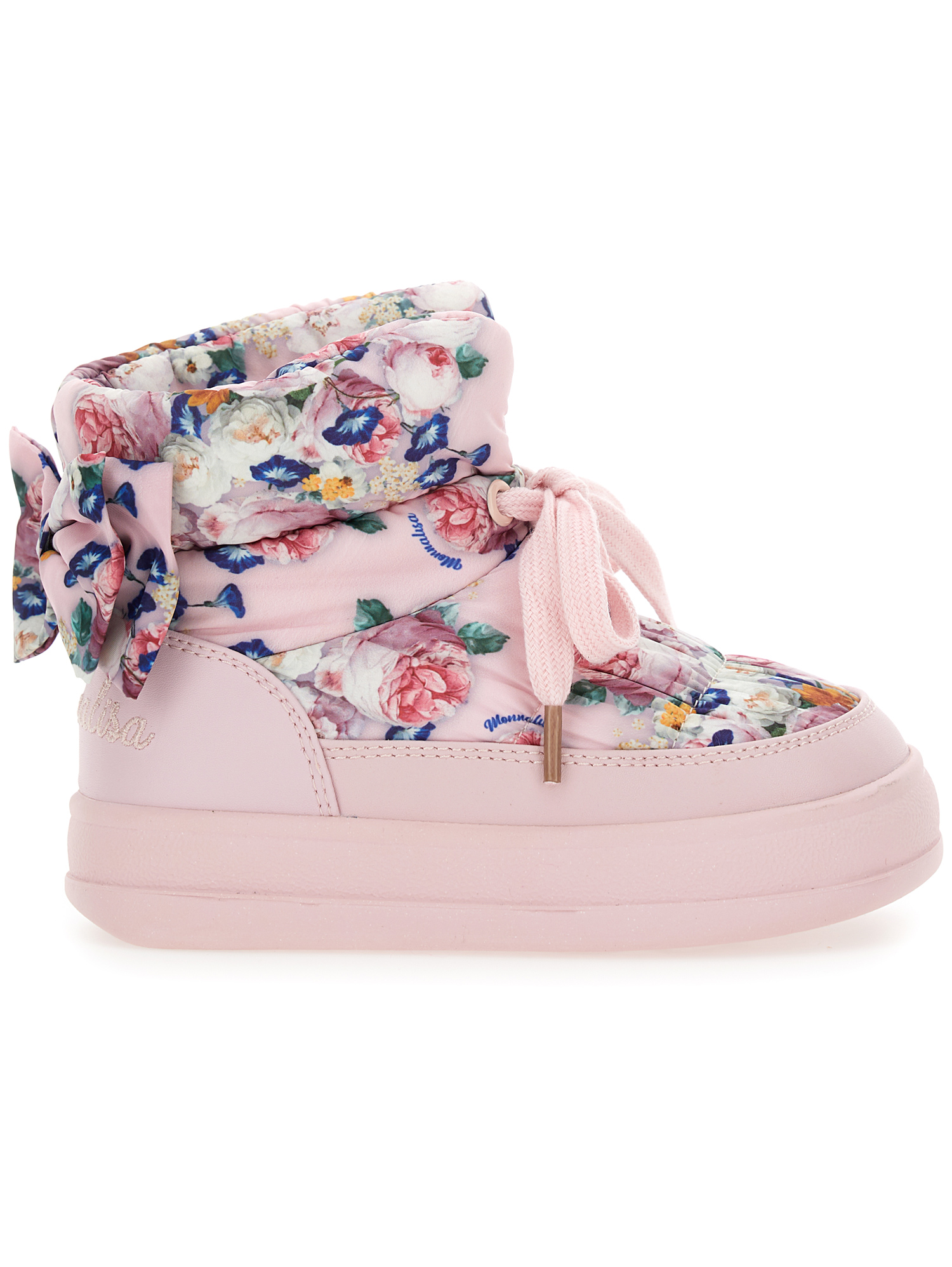 Shop Monnalisa Padded Technical Fabric Ankle Boots In Cyclamen + Multicolor