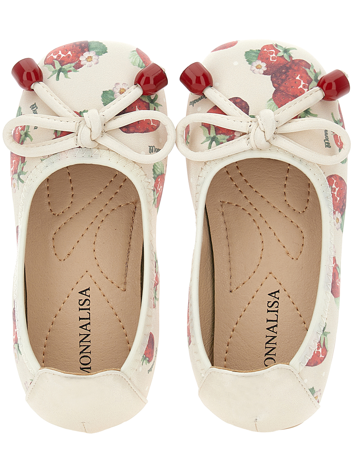 Monnalisa floral macramé ballerina shoes - White