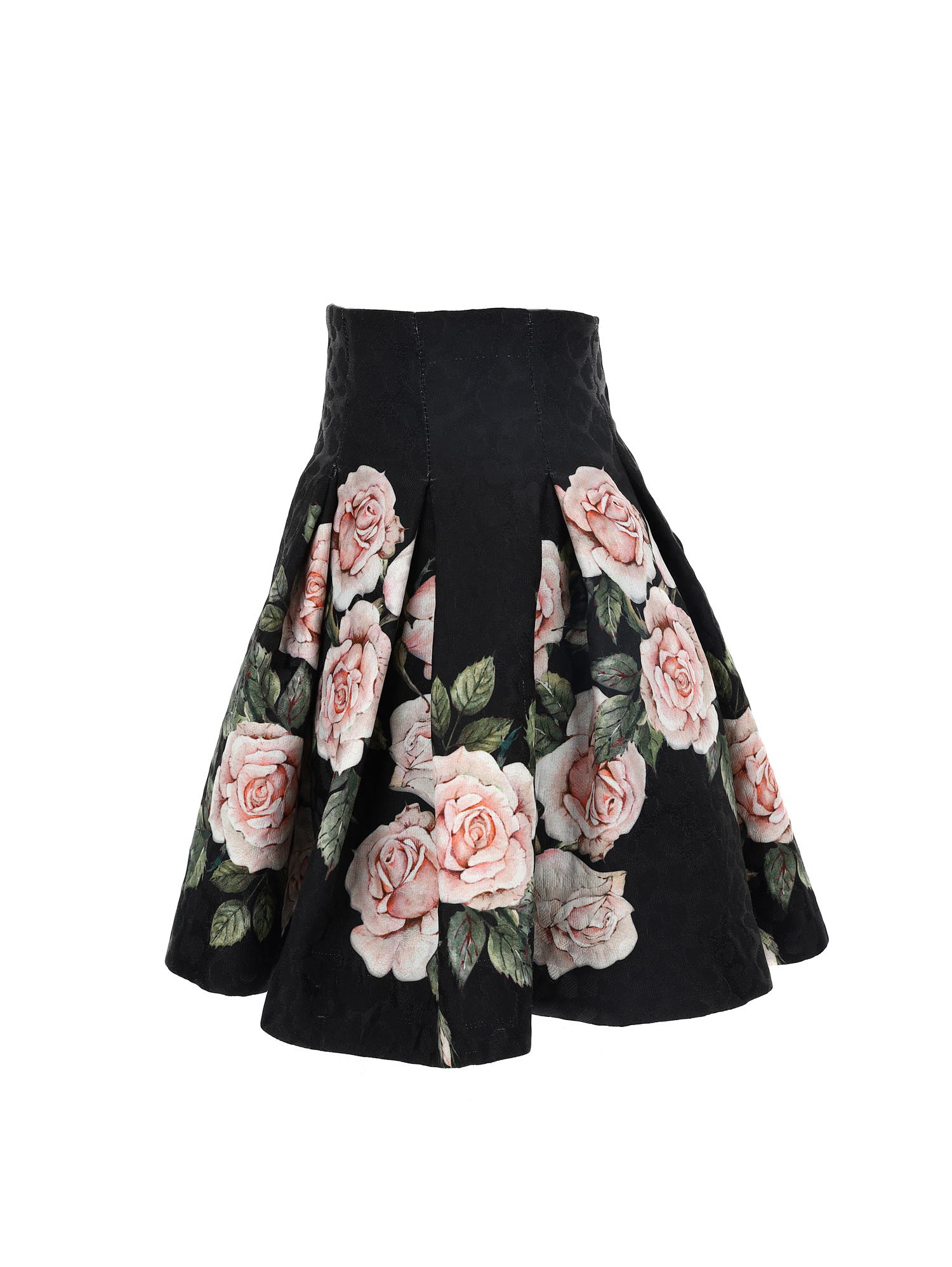 Shop Monnalisa Quilted Rose Skirt In Black
