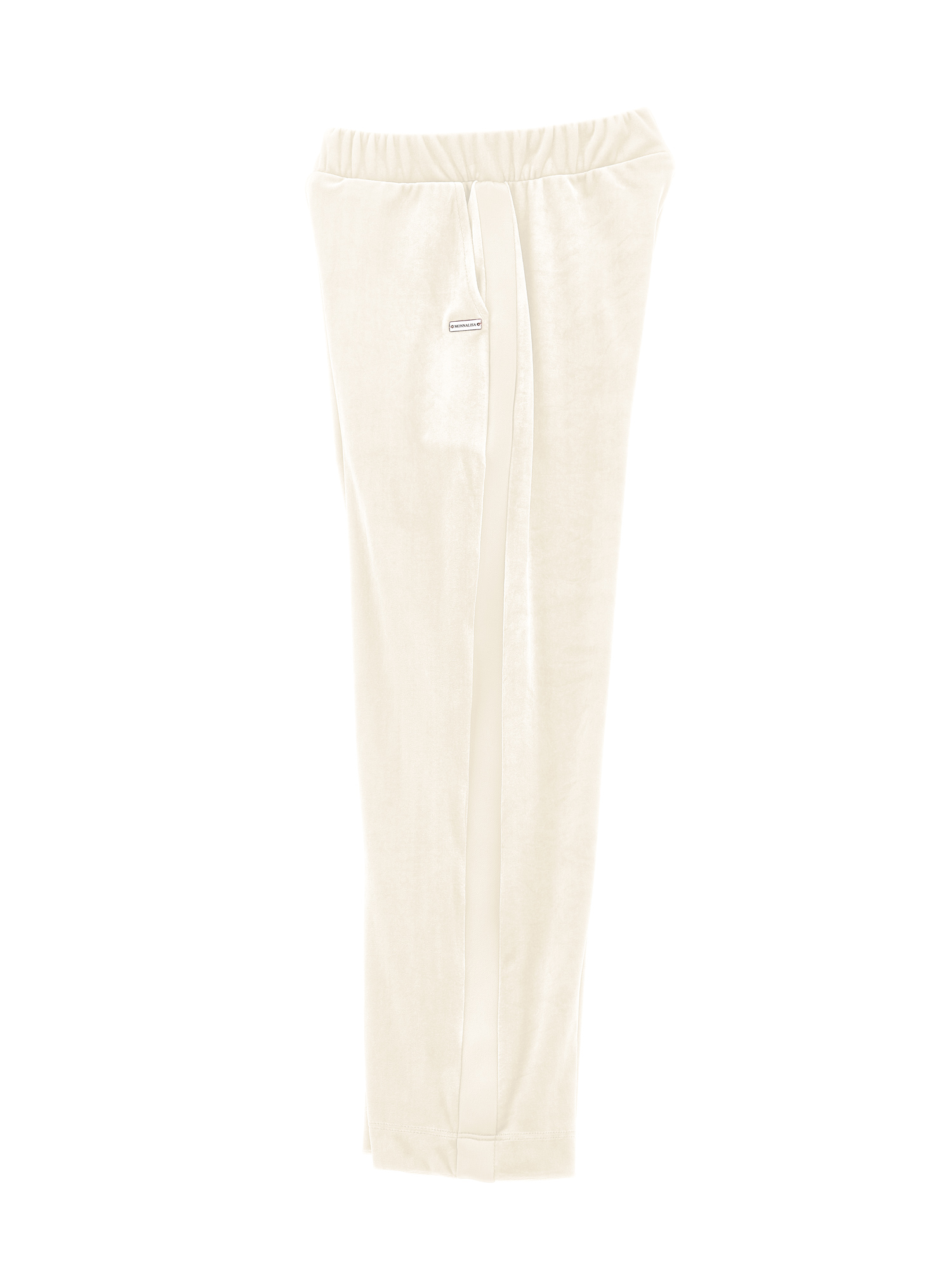 Monnalisa Chenille Palazzo Trousers In Cream