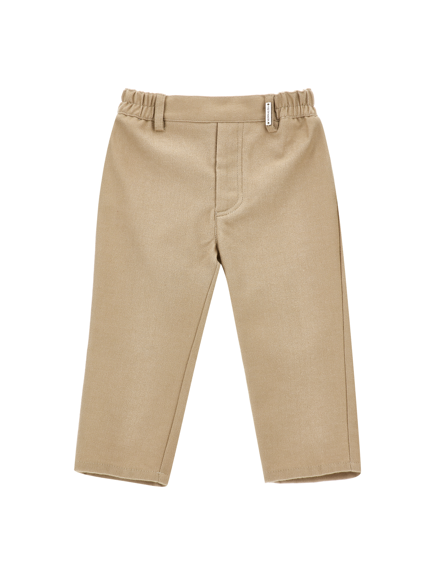 Monnalisa Elastic Waist Trousers In Neutral