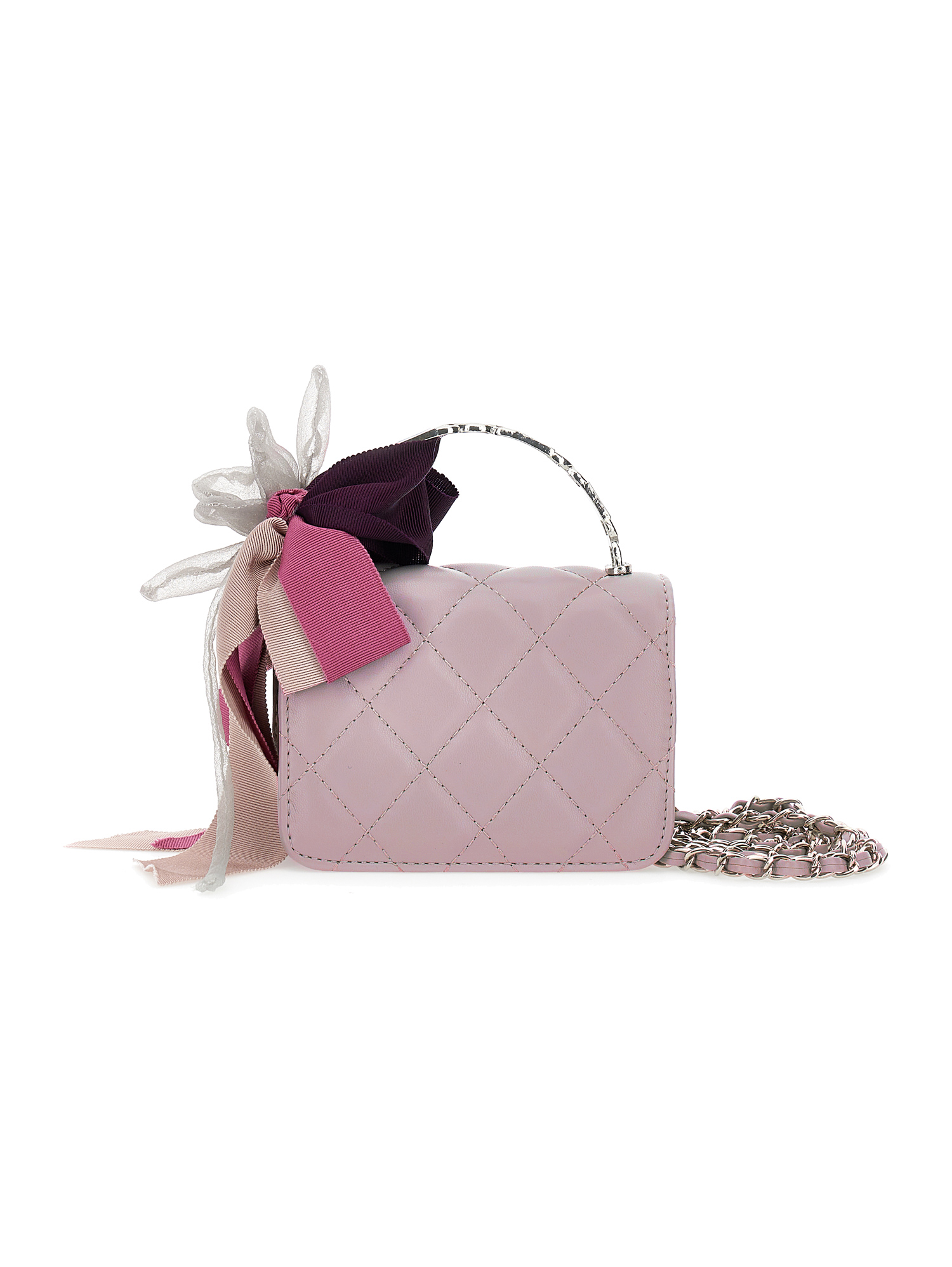 Monnalisa Coated Fabric Mini Bag In Cyclamen