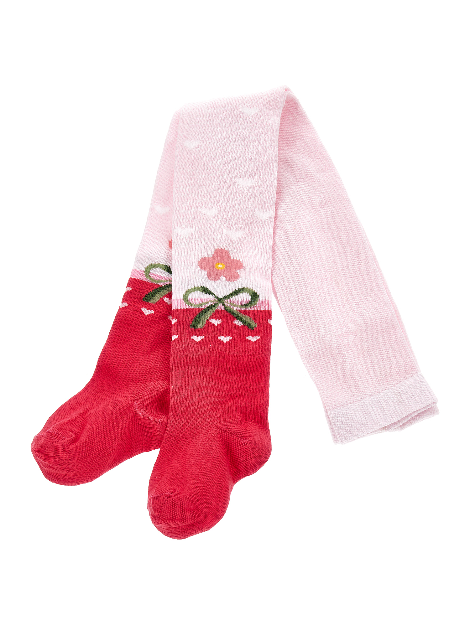 Monnalisa Kids'   Warm Floral Cotton Tights In Rosa Fairytale + Cream