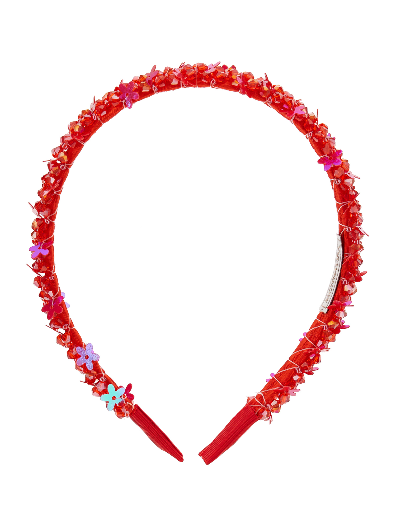 Monnalisa Beaded Headband In Red
