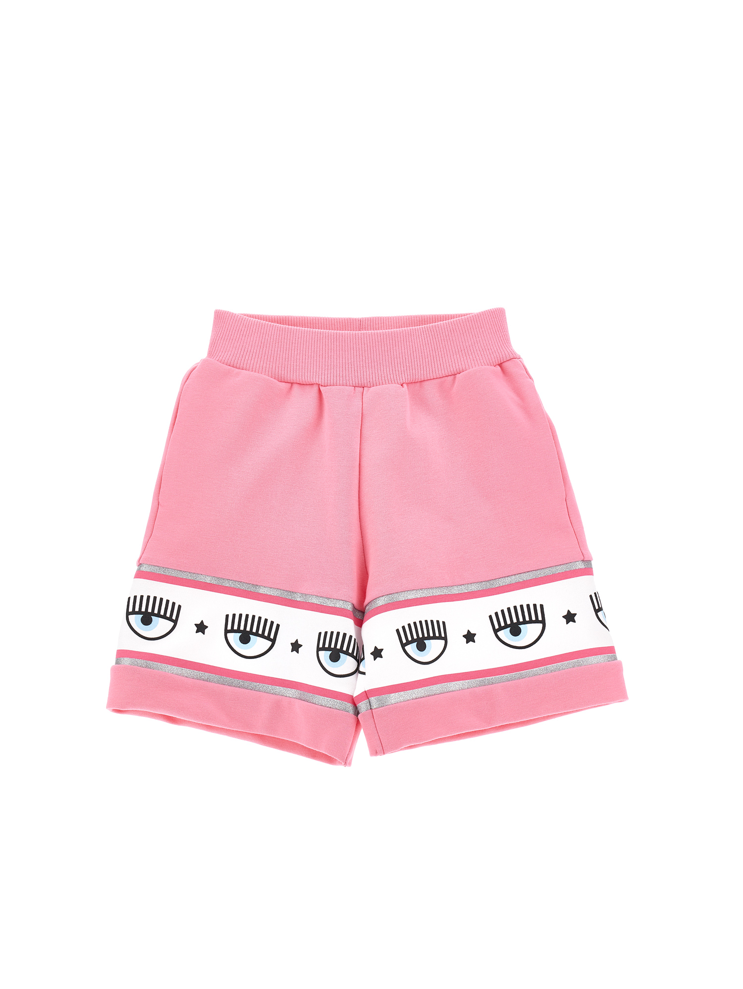 Chiara Ferragni Kids'   Maxilogomania Jersey Shorts In Sachet Pink