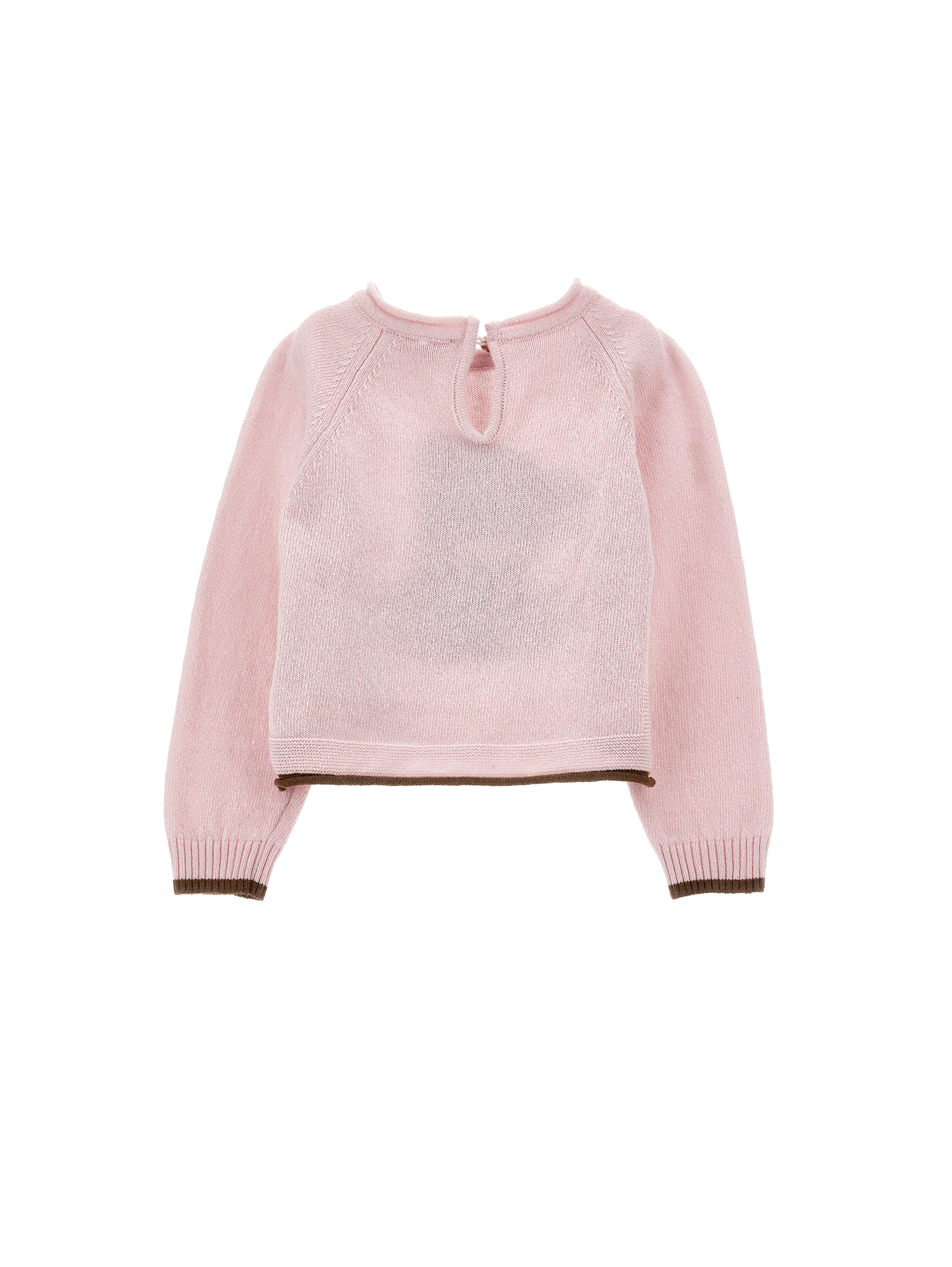 Shop Monnalisa Supersoft Teddy Bear Inlay Pullover In Light Pink