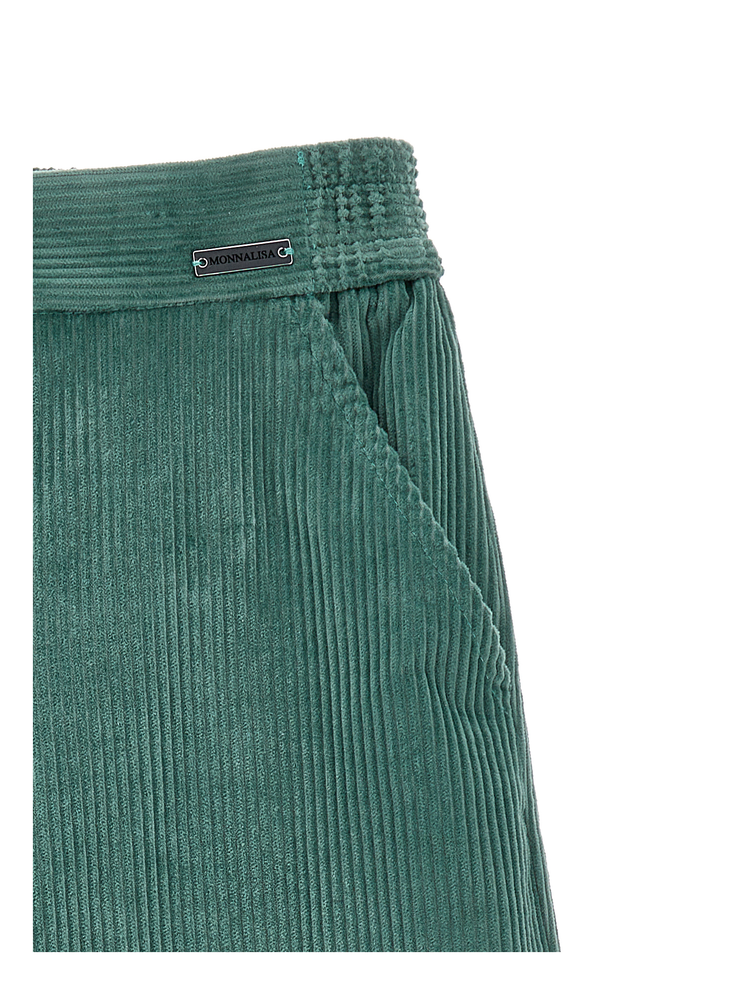 Monnalisa Ribbed Trousers In Blue