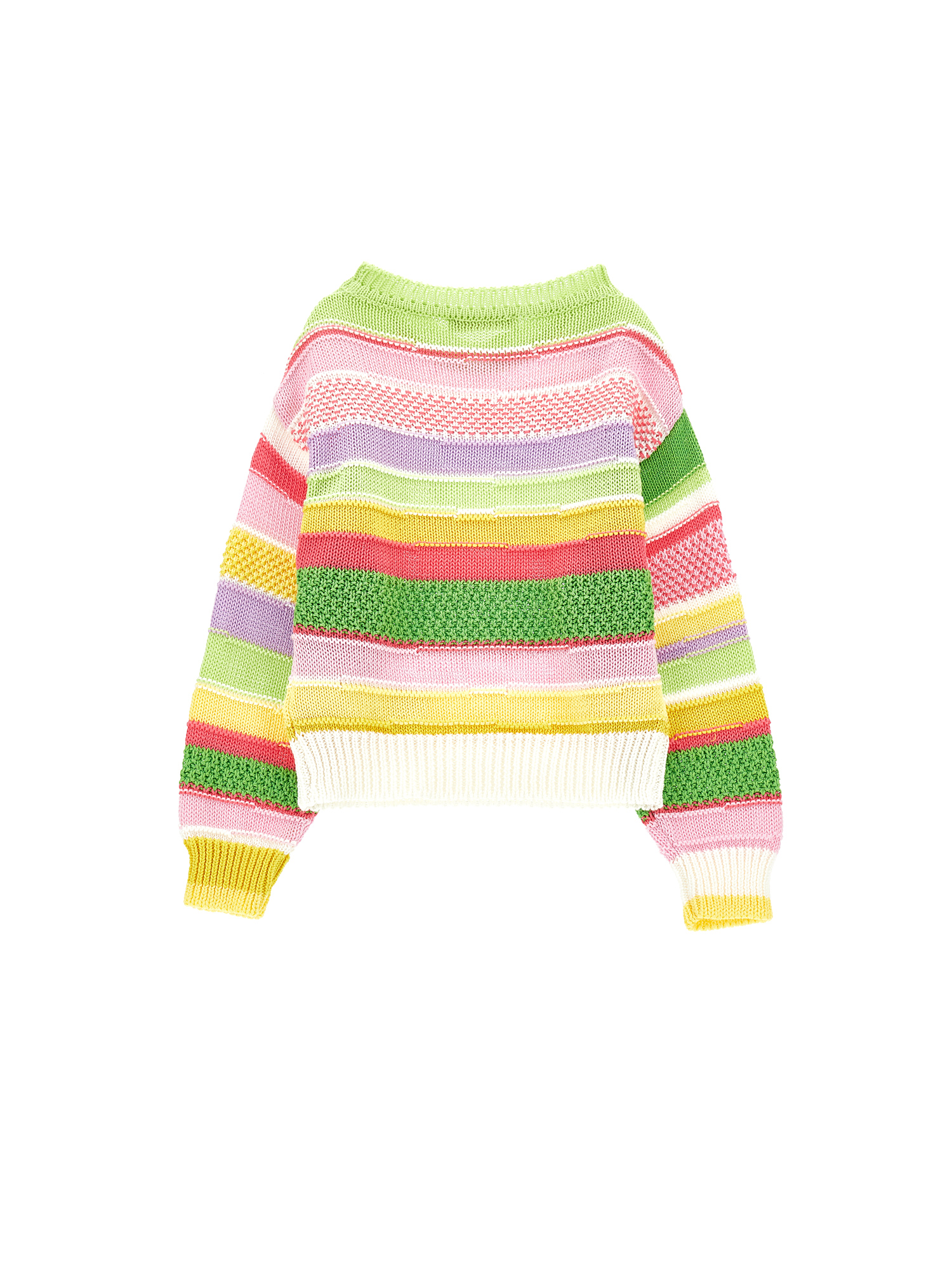 Shop Monnalisa Striped Cotton Pullover In Multicolor
