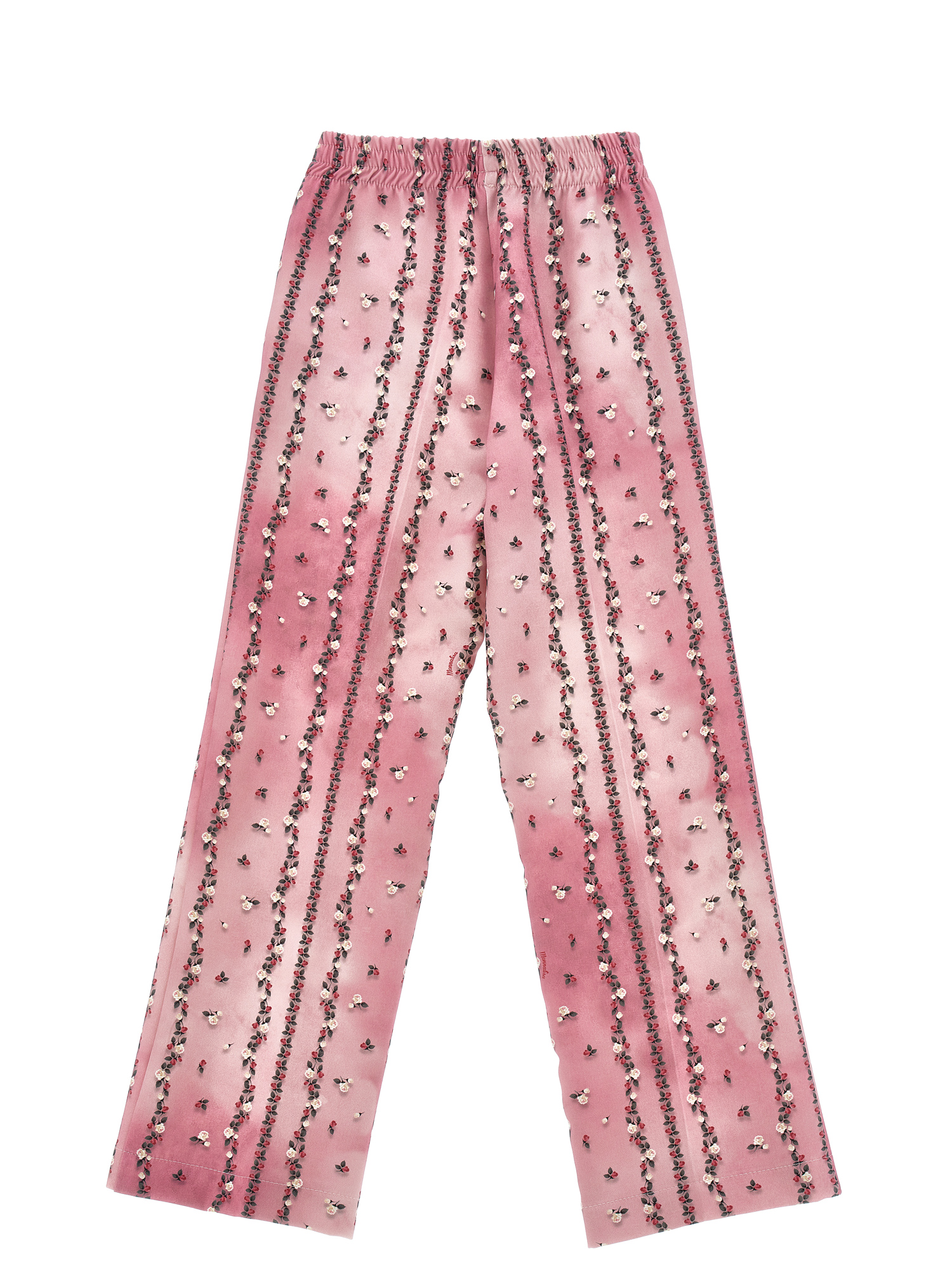 Monnalisa Floral Palazzo Trousers In Blush Pink
