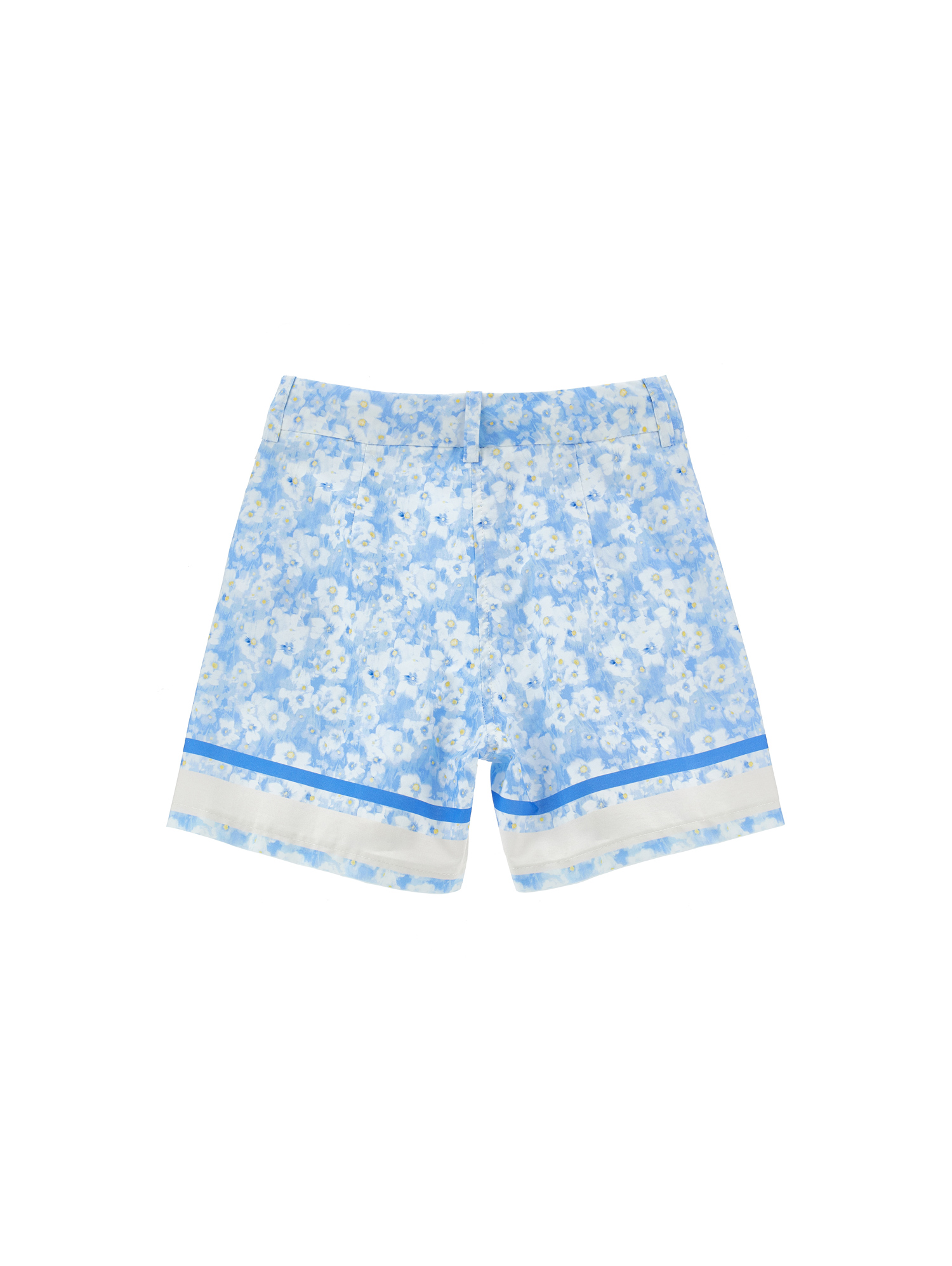 Philosophy Di Lorenzo Serafini Philosophy Kids  Cotton Shorts With Floral Print In Blue