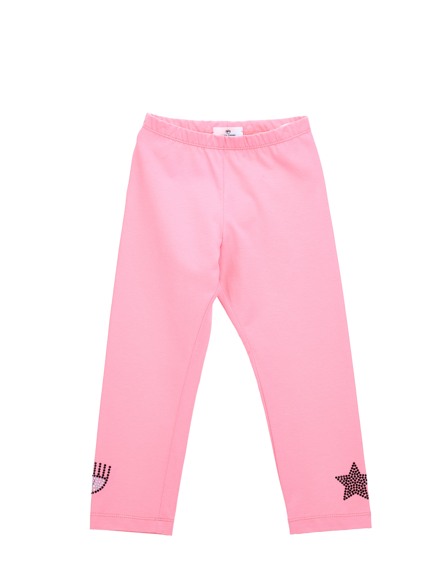 Chiara Ferragni Kids'   Eyestar Cotton Leggings In Sachet Pink