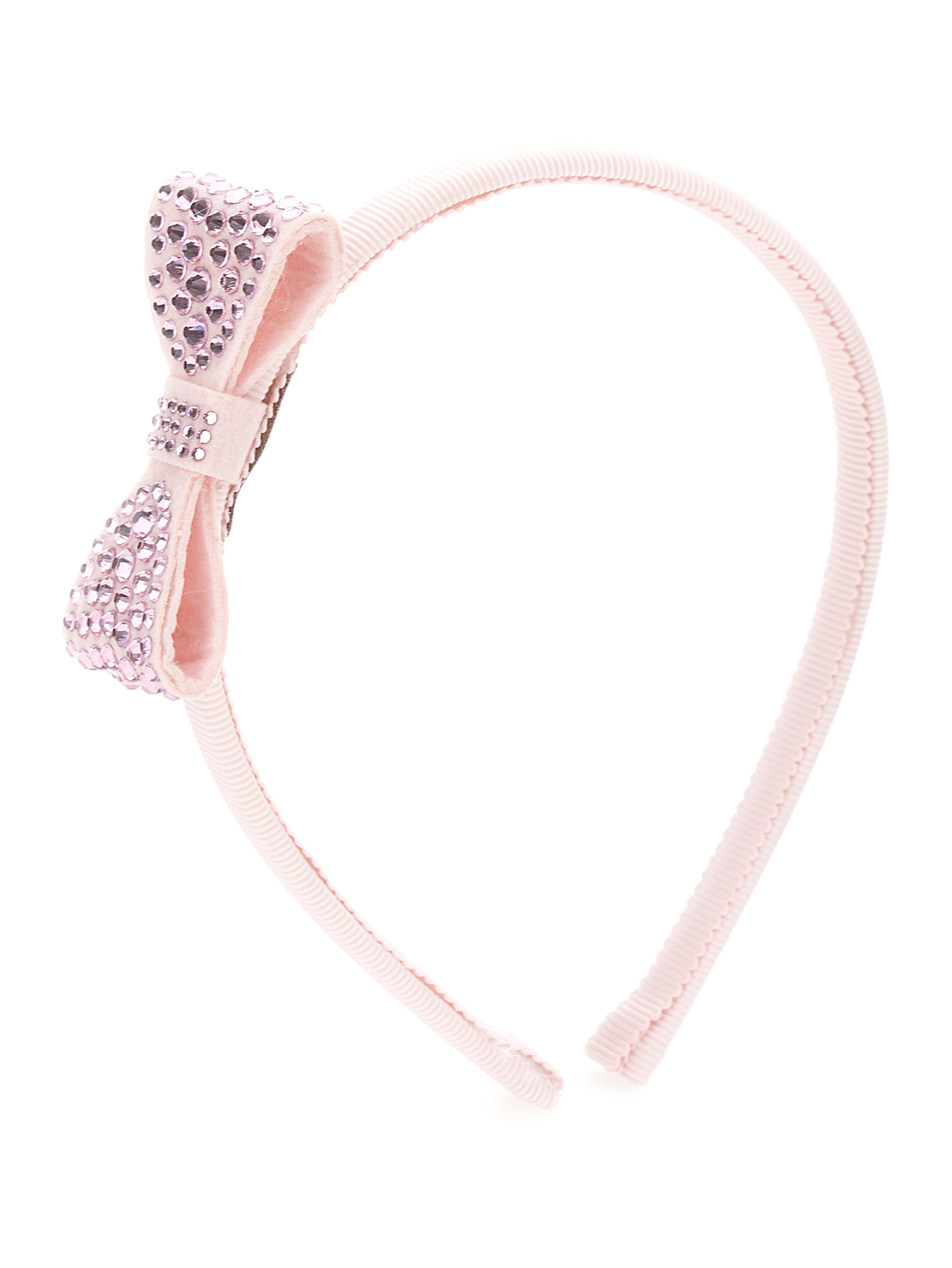 Monnalisa Pearl And Rhinestone Hair Band In Dusty Pink Rose