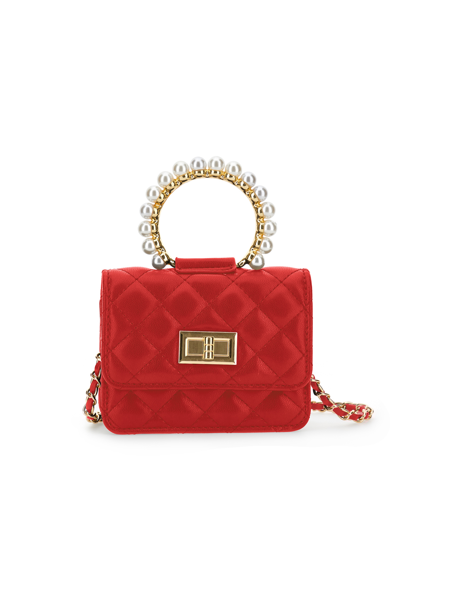 Monnalisa Kids'   City Bag With Pearls And Chain In Blue