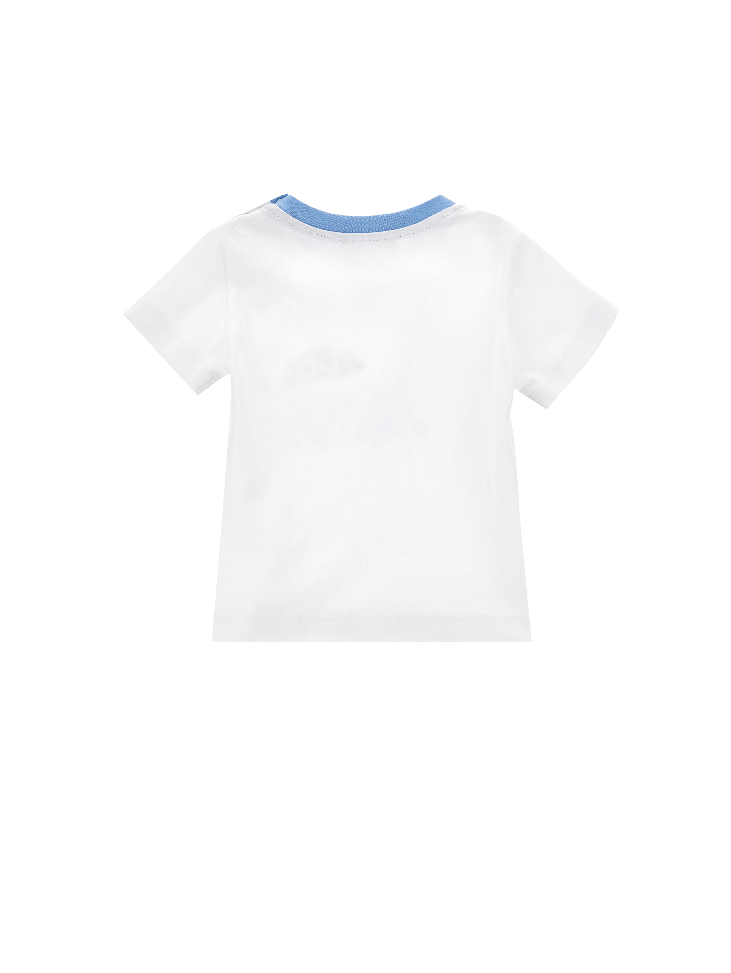 Monnalisa Pop Print T-shirt In Cream + Light Blue