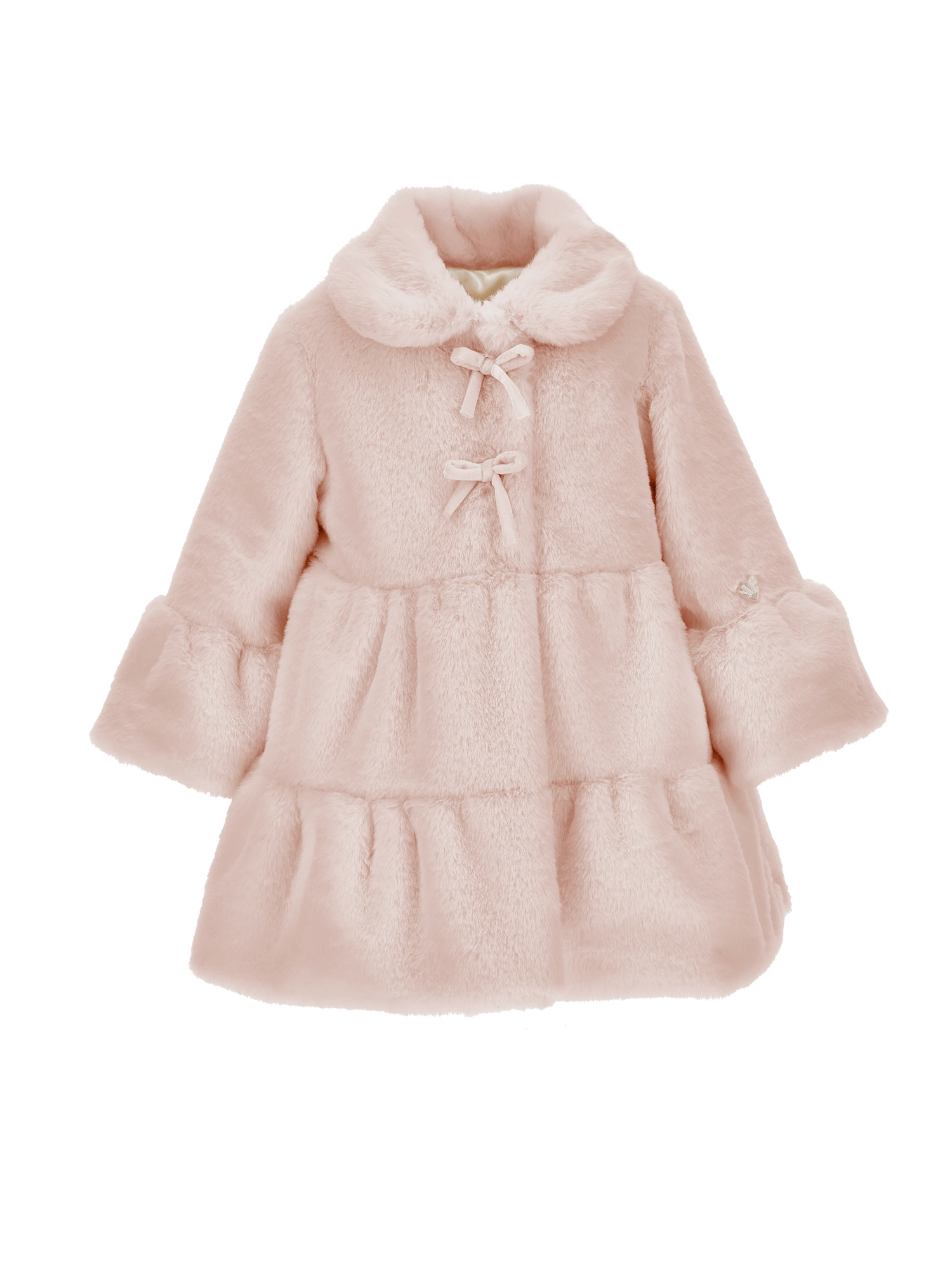 Monnalisa Soft Plush Coat In Shirinking Violet