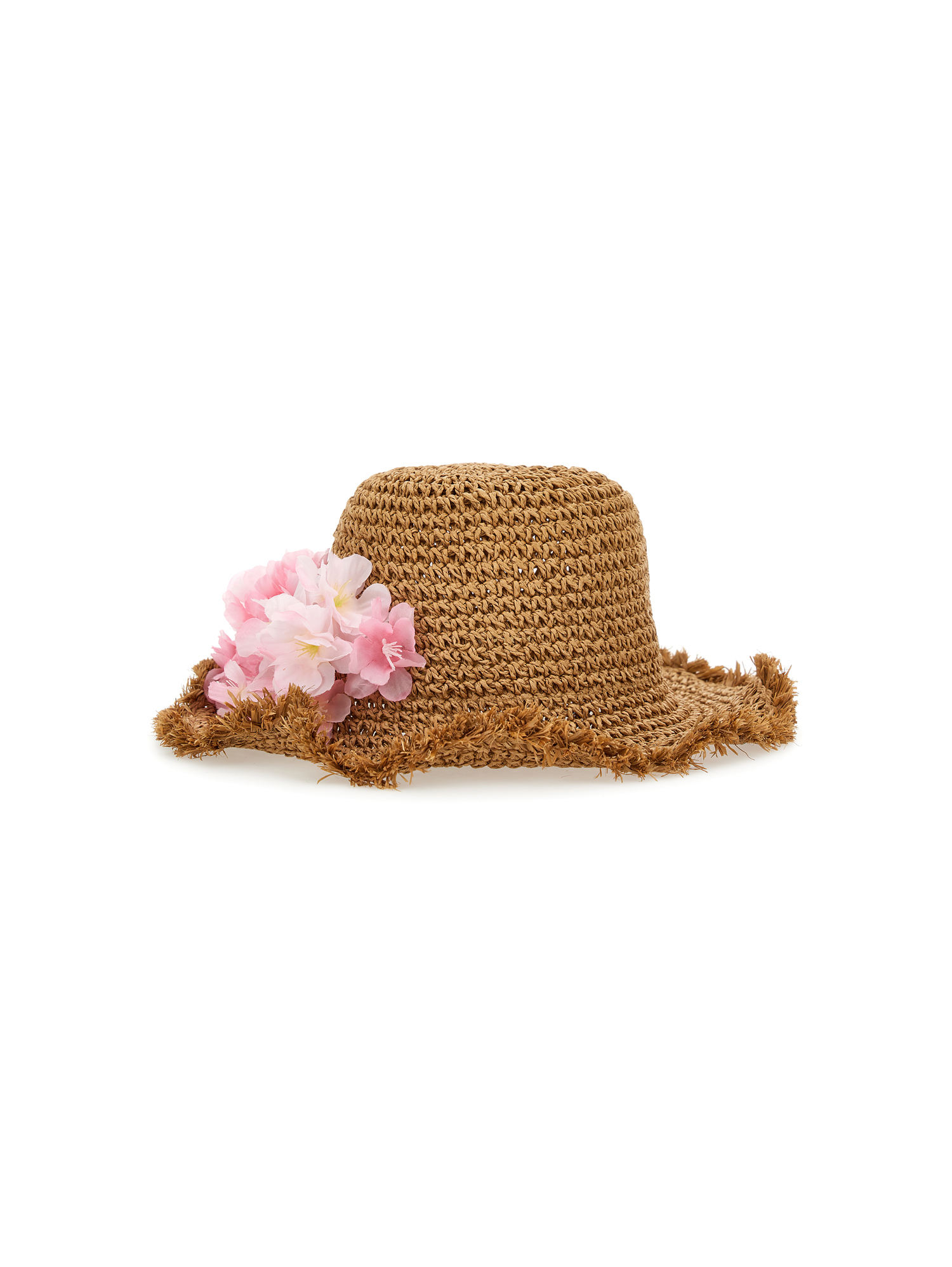 Monnalisa Strohhut Mit Blumen In Beige
