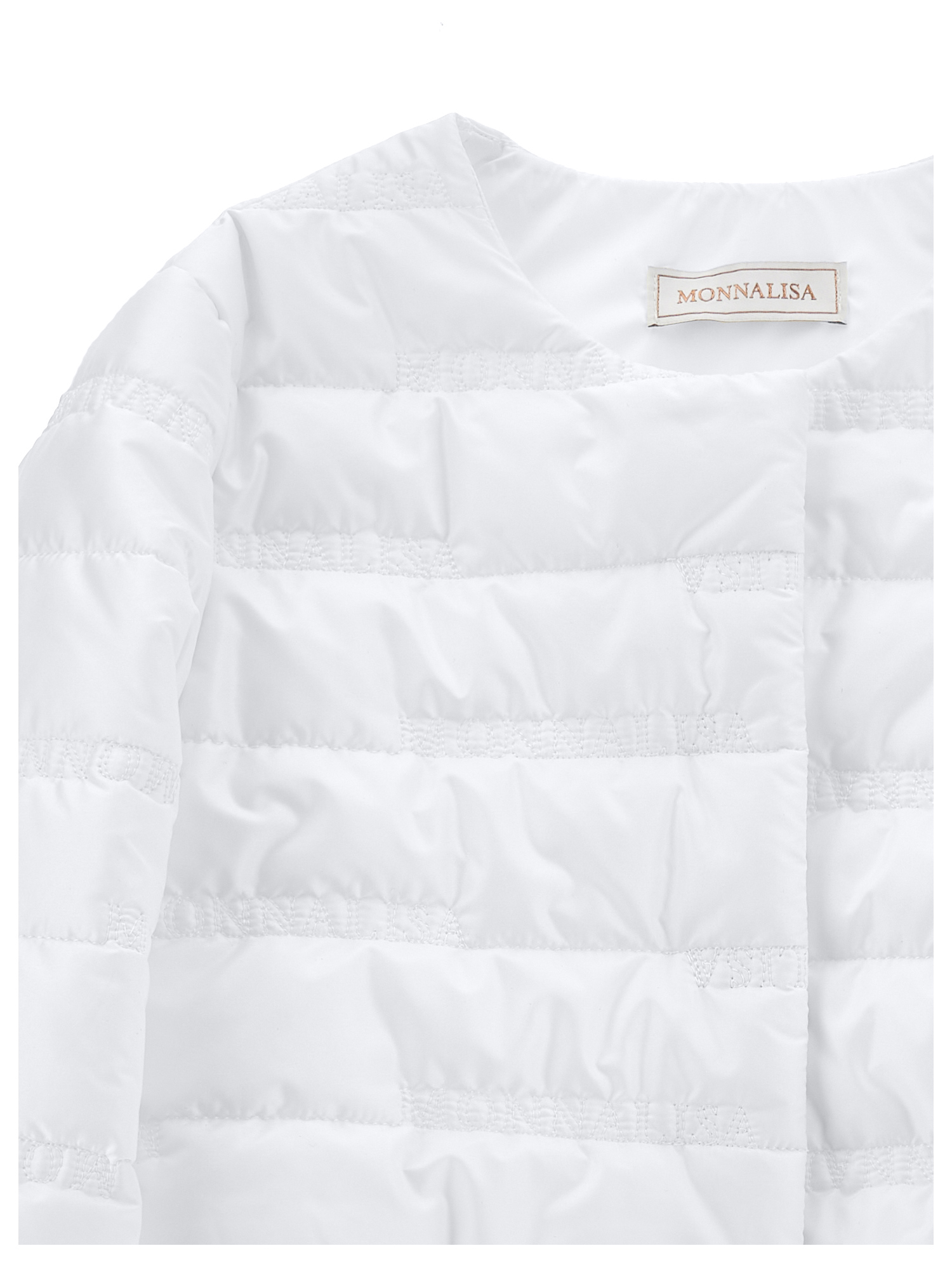 Shop Monnalisa Extralight Quilted Jacket In White