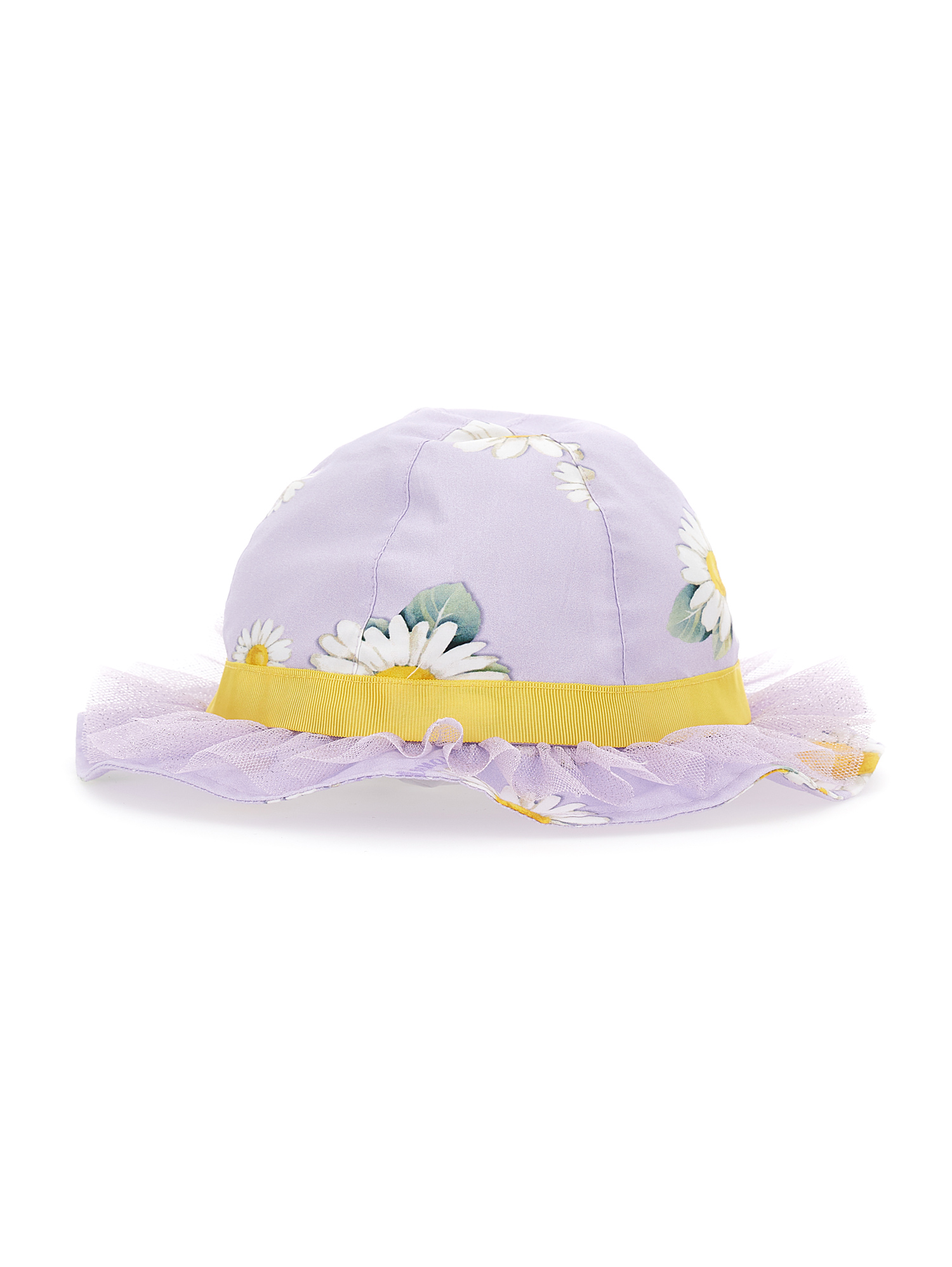 Monnalisa Daisy Print Canvas Hat In Wisteria