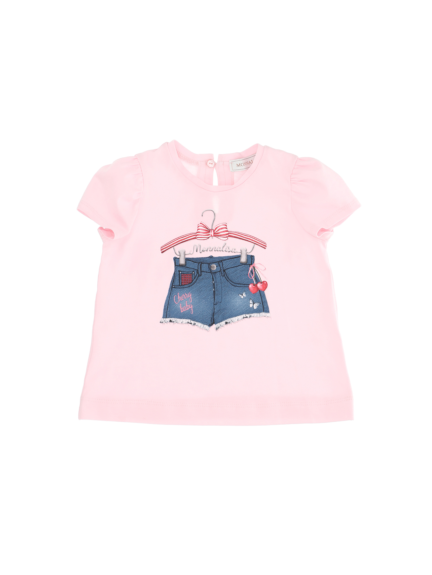 Monnalisa Jersey T-shirt With Shorts Print In Rosa Fairy Tale