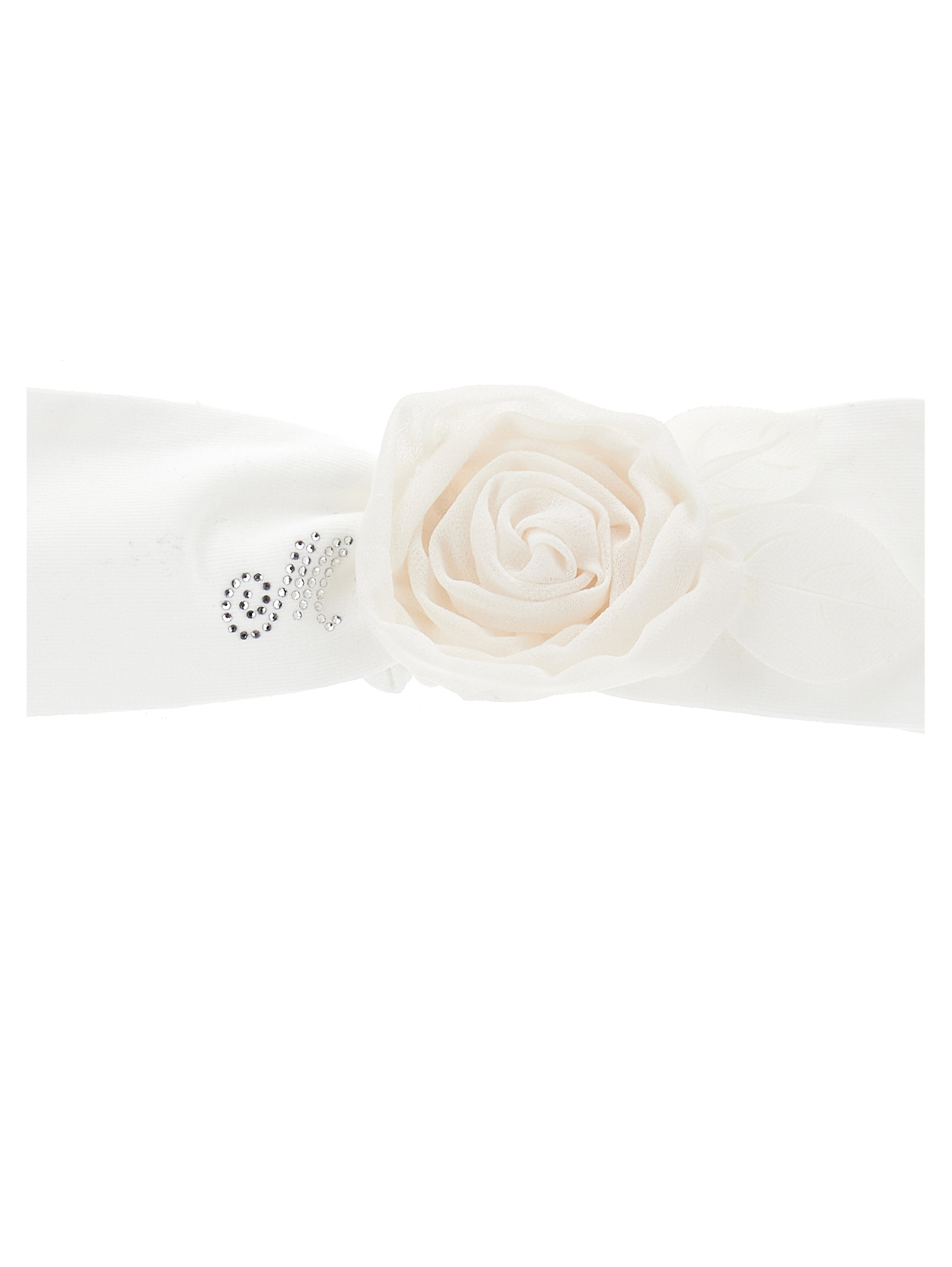Shop Monnalisa Hair Band With Rose In Cream