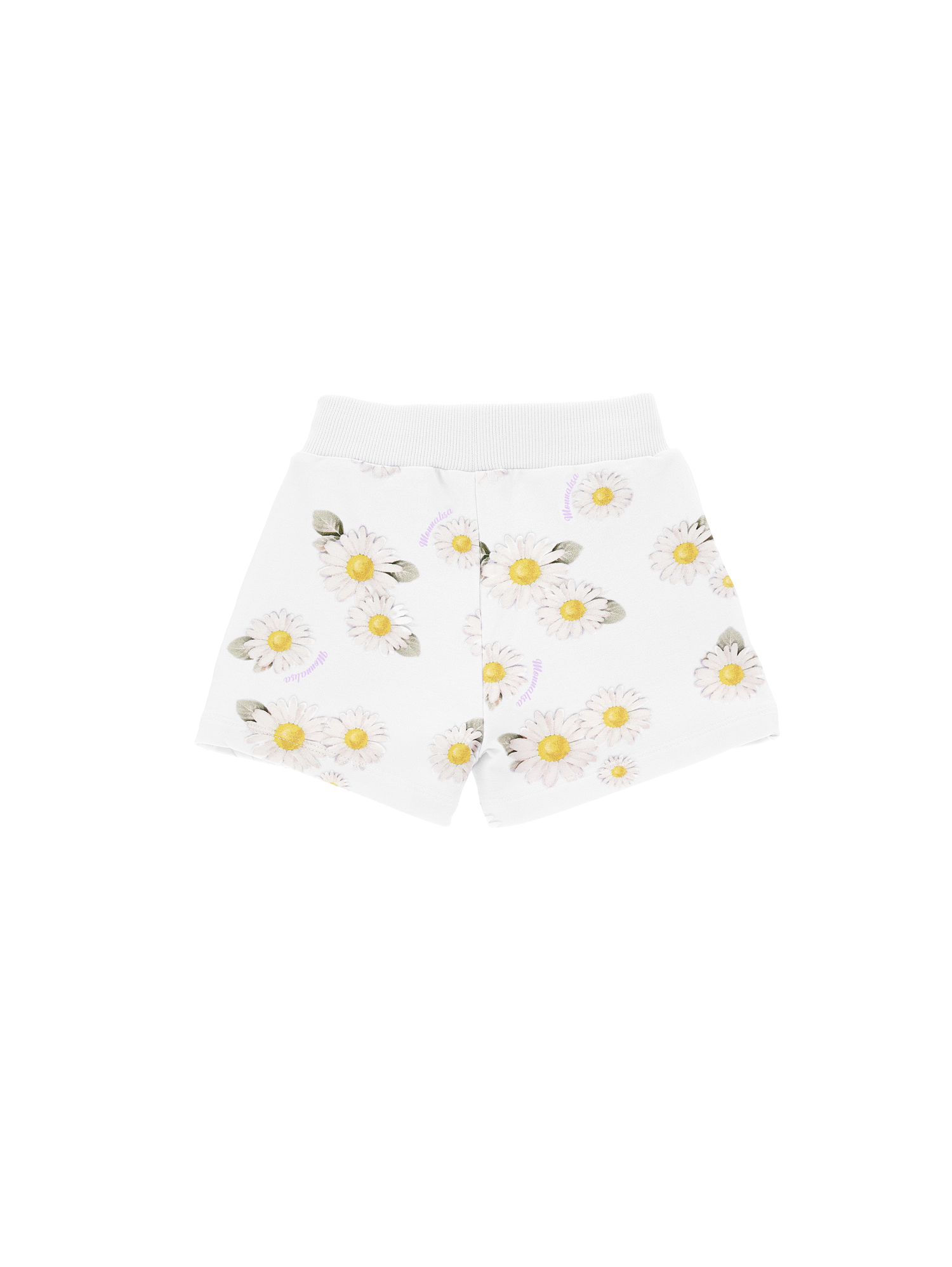 Shop Monnalisa Daisy Fleece Shorts In White