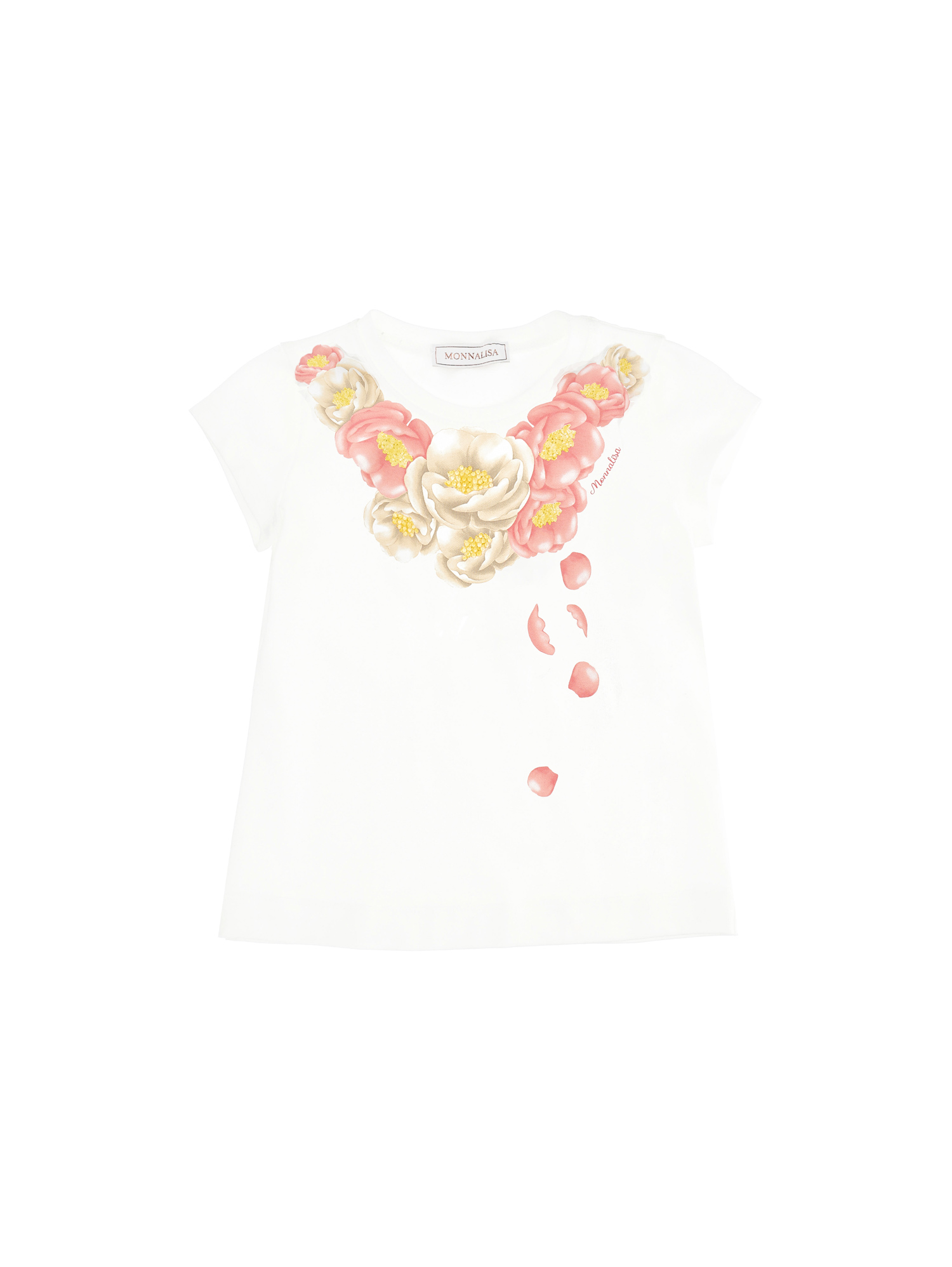 Monnalisa T-shirt lunga stampa collana