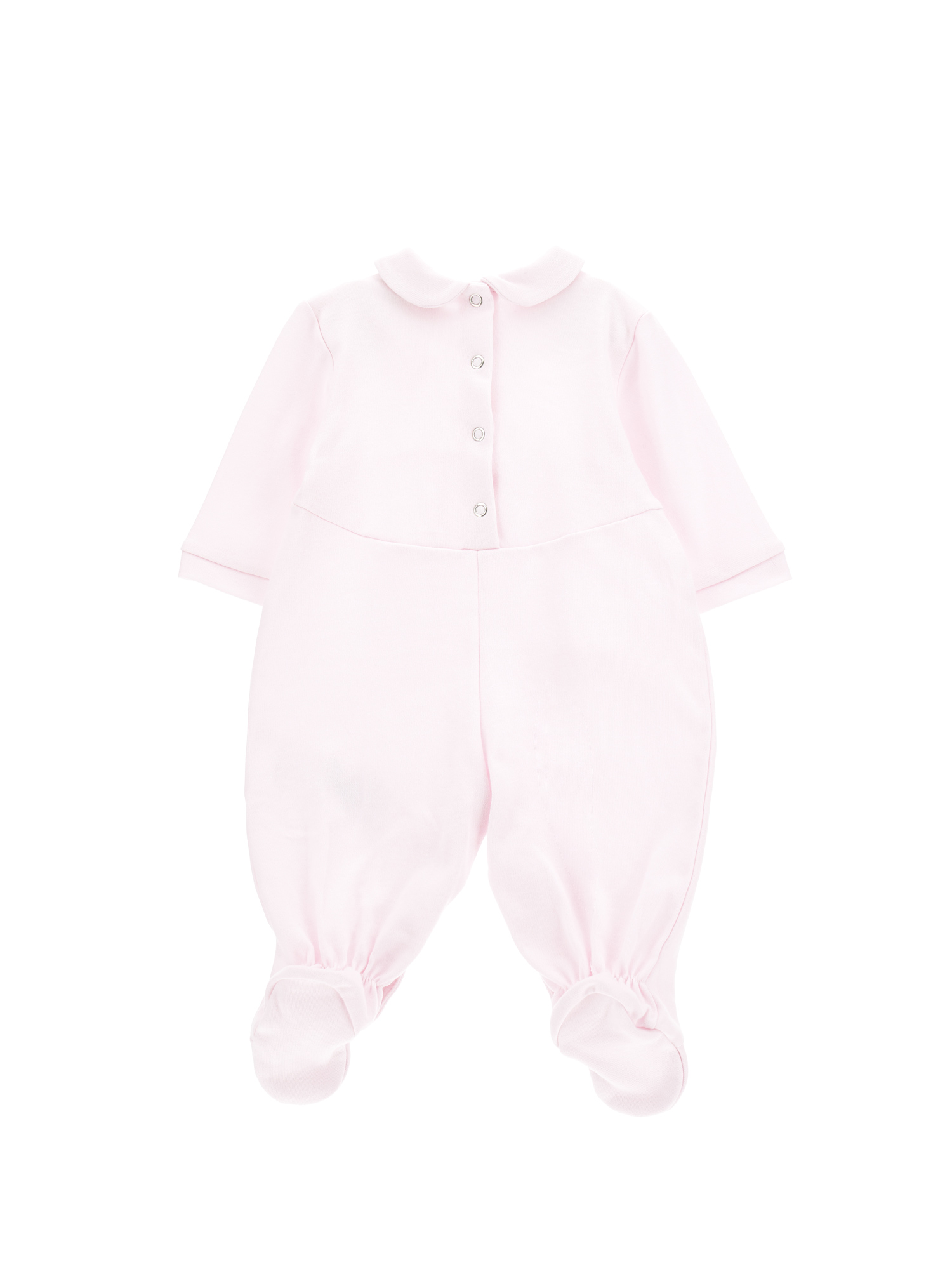 Shop Monnalisa Cotton Butterfly Baby Girl Playsuit In Dusty Pink Rose