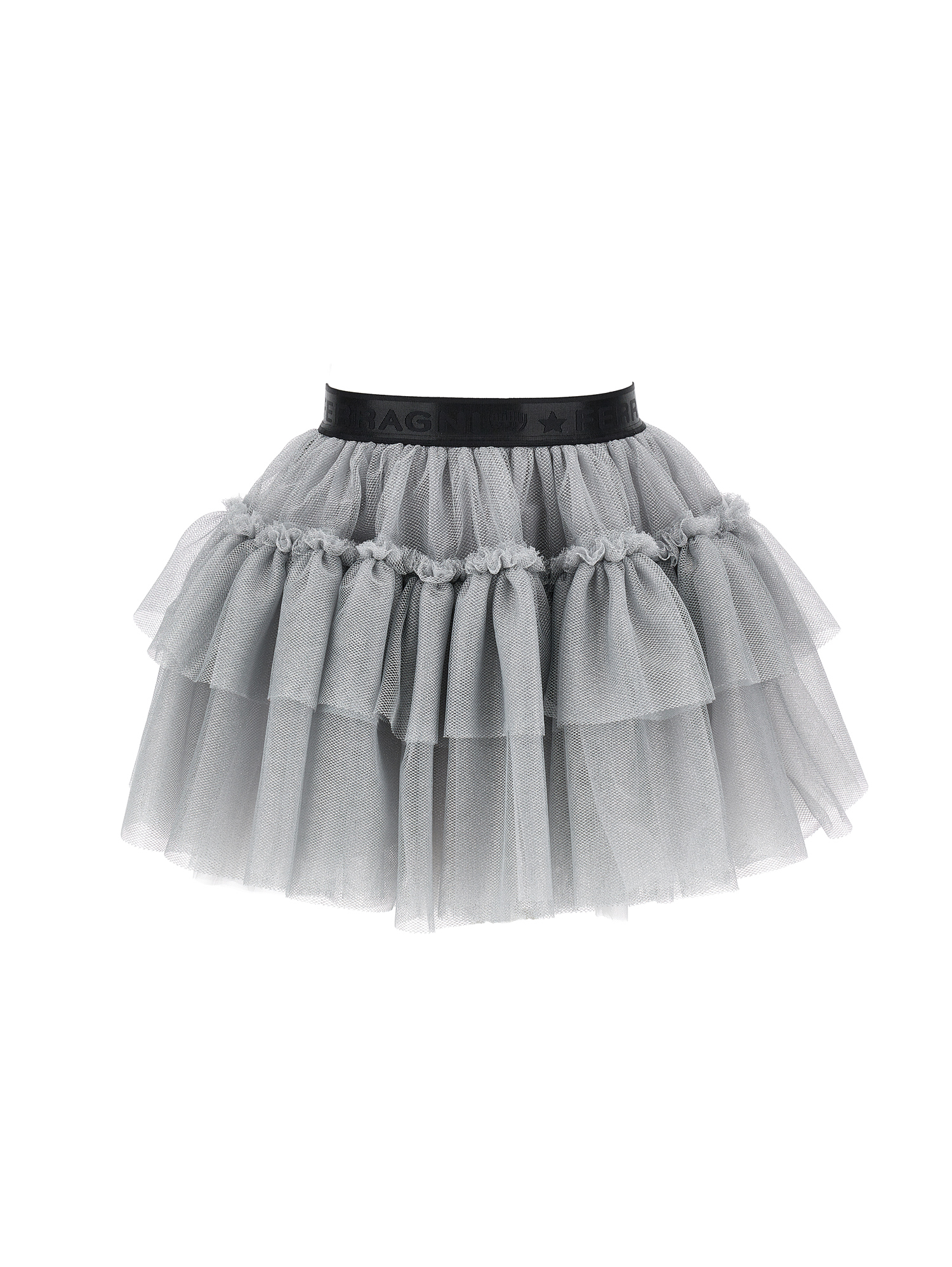 Chiara Ferragni Cf Diamonds Mesh Skirt In Cream + Silver