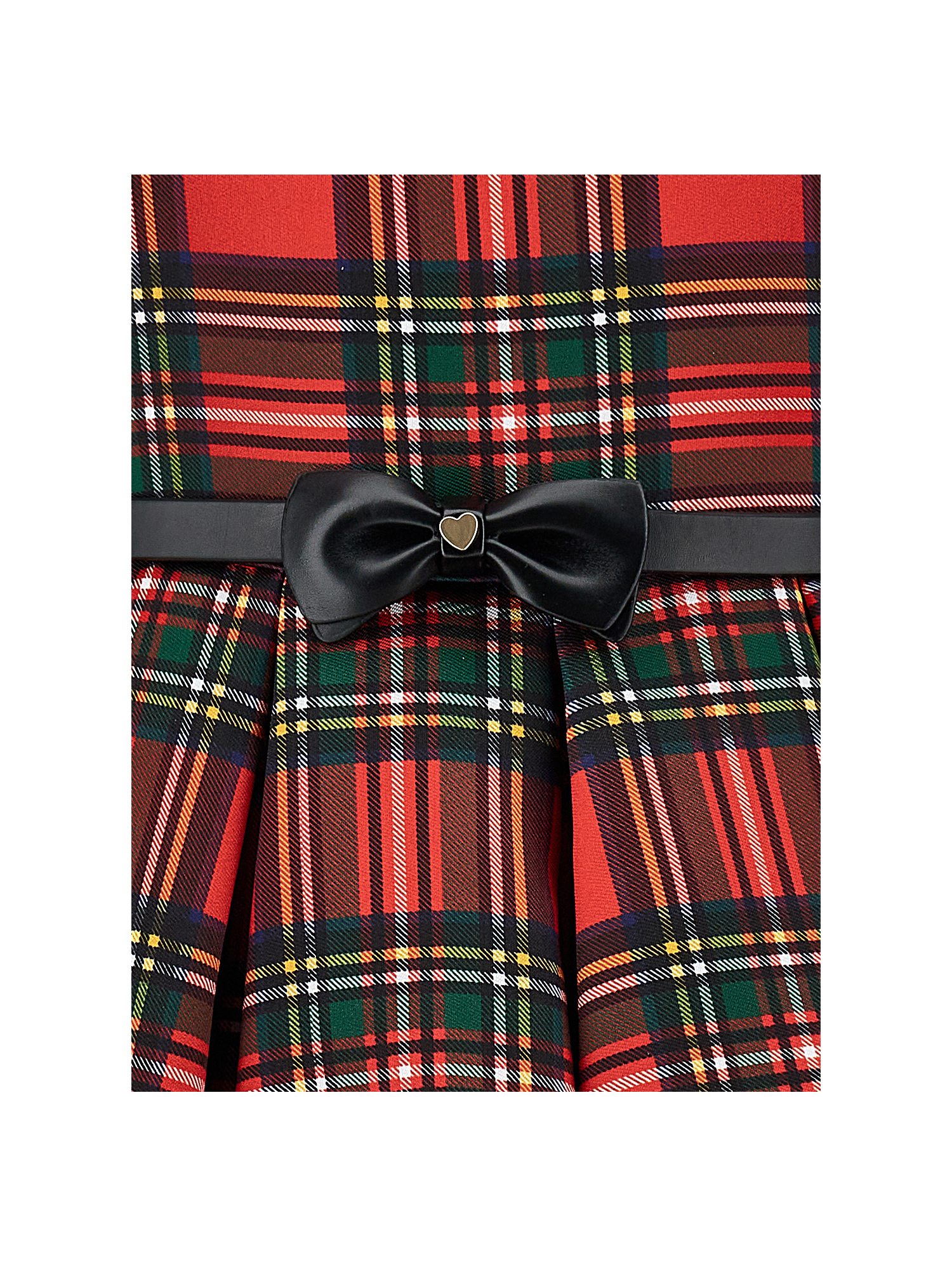 Monnalisa Scottish Dress And Roses In Red