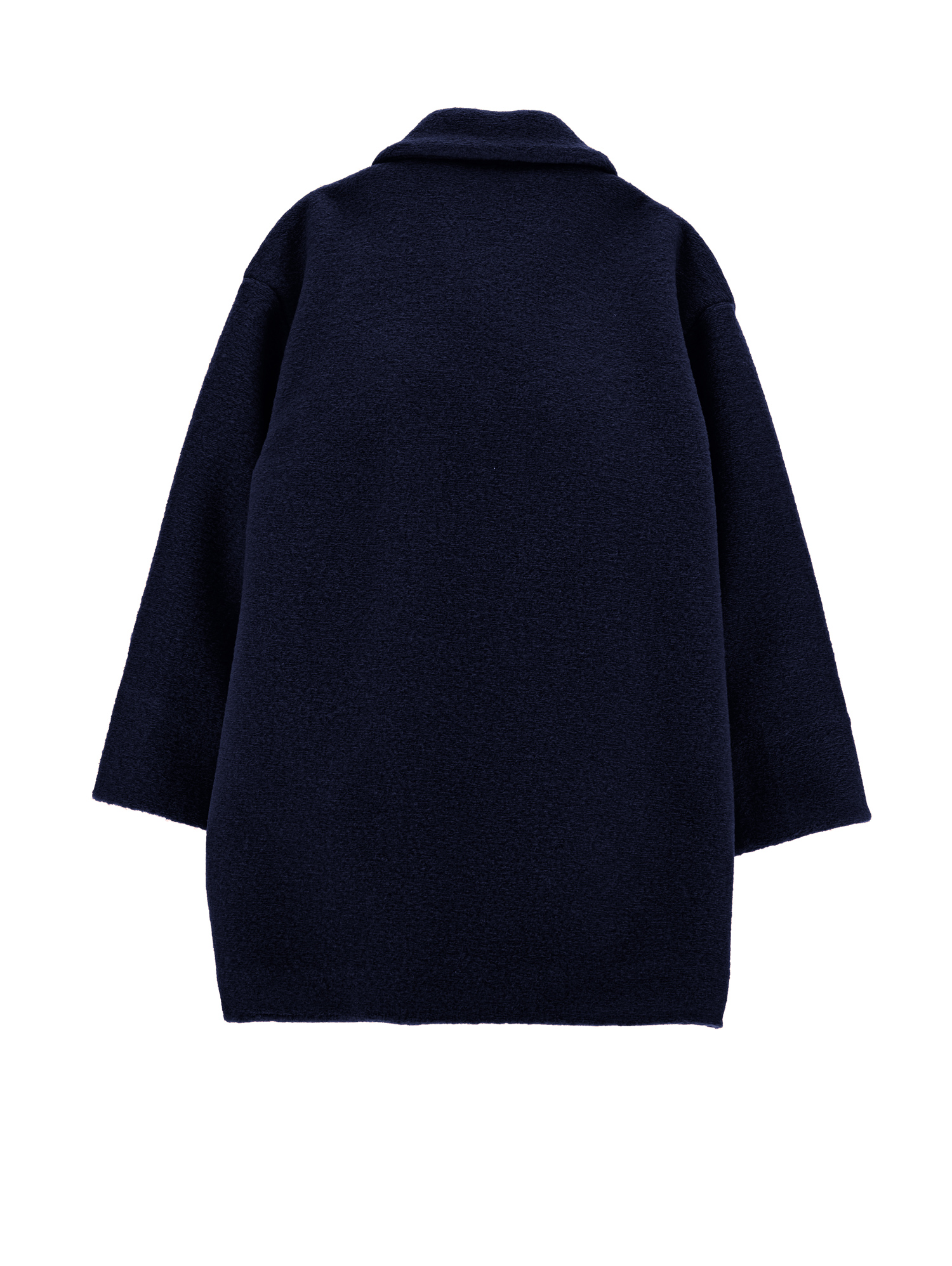 Monnalisa Oversize Heart Coat In Cloth In Navy Blue