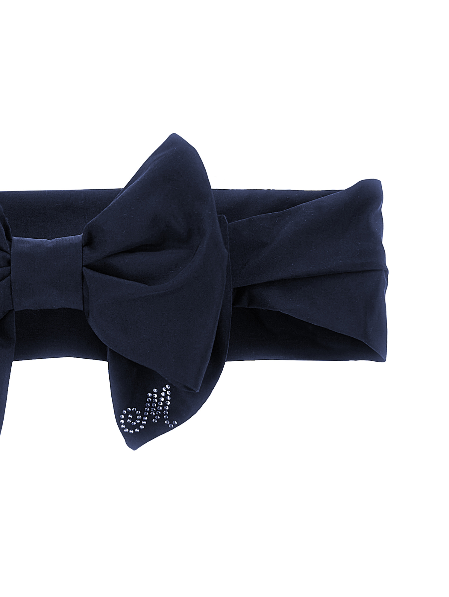 Shop Monnalisa Hair Band With Bow In Navy Blue