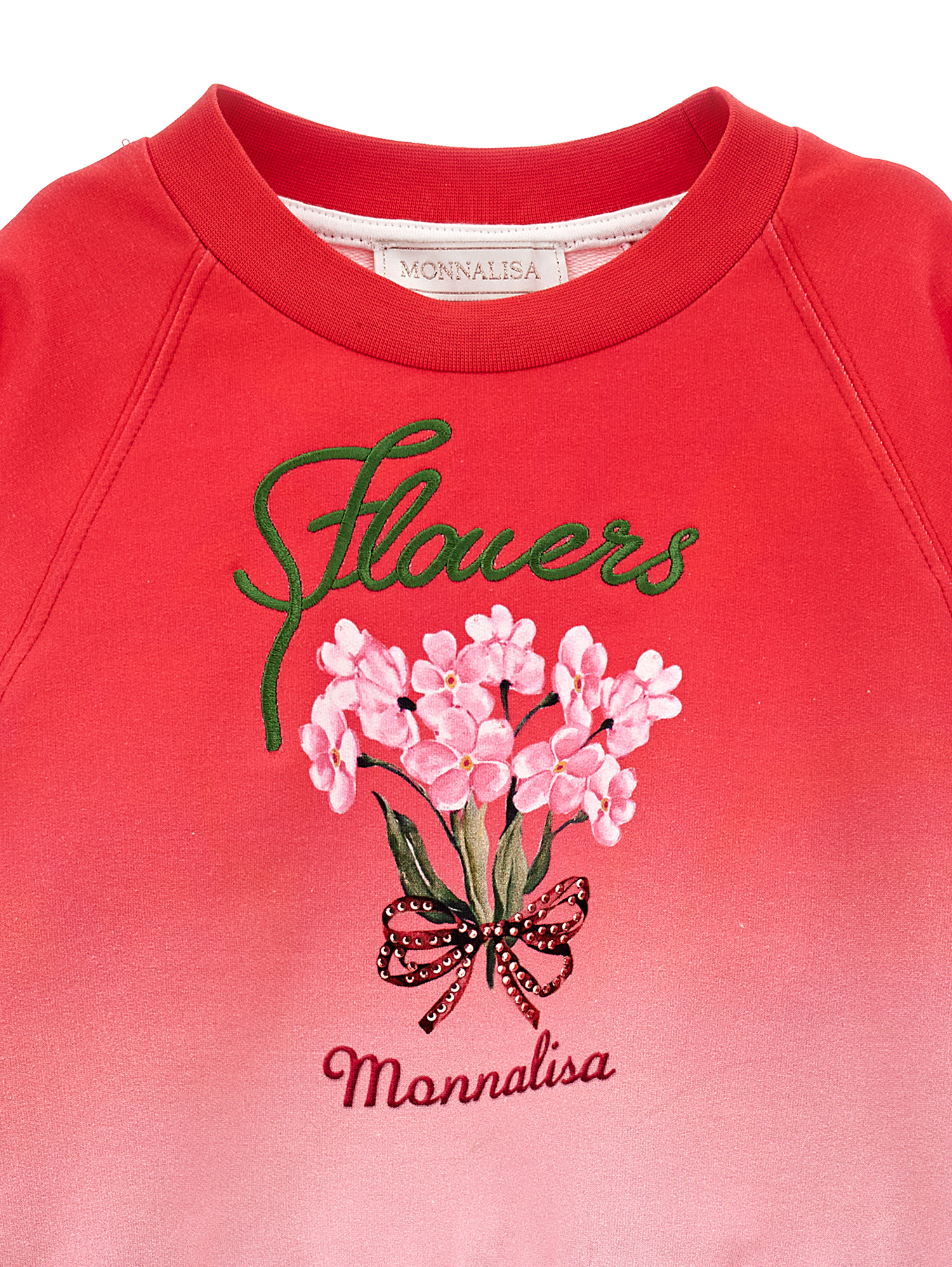 Monnalisa Graduated Sweatshirt In Rosa Fairytale + Cream
