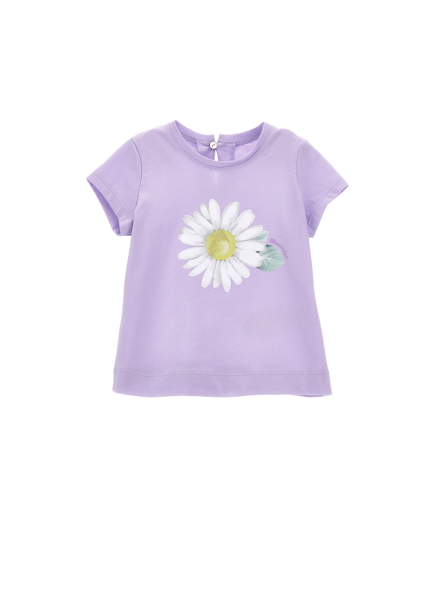 Monnalisa Babies'   T-shirt With Maxi Daisy In Wisteria