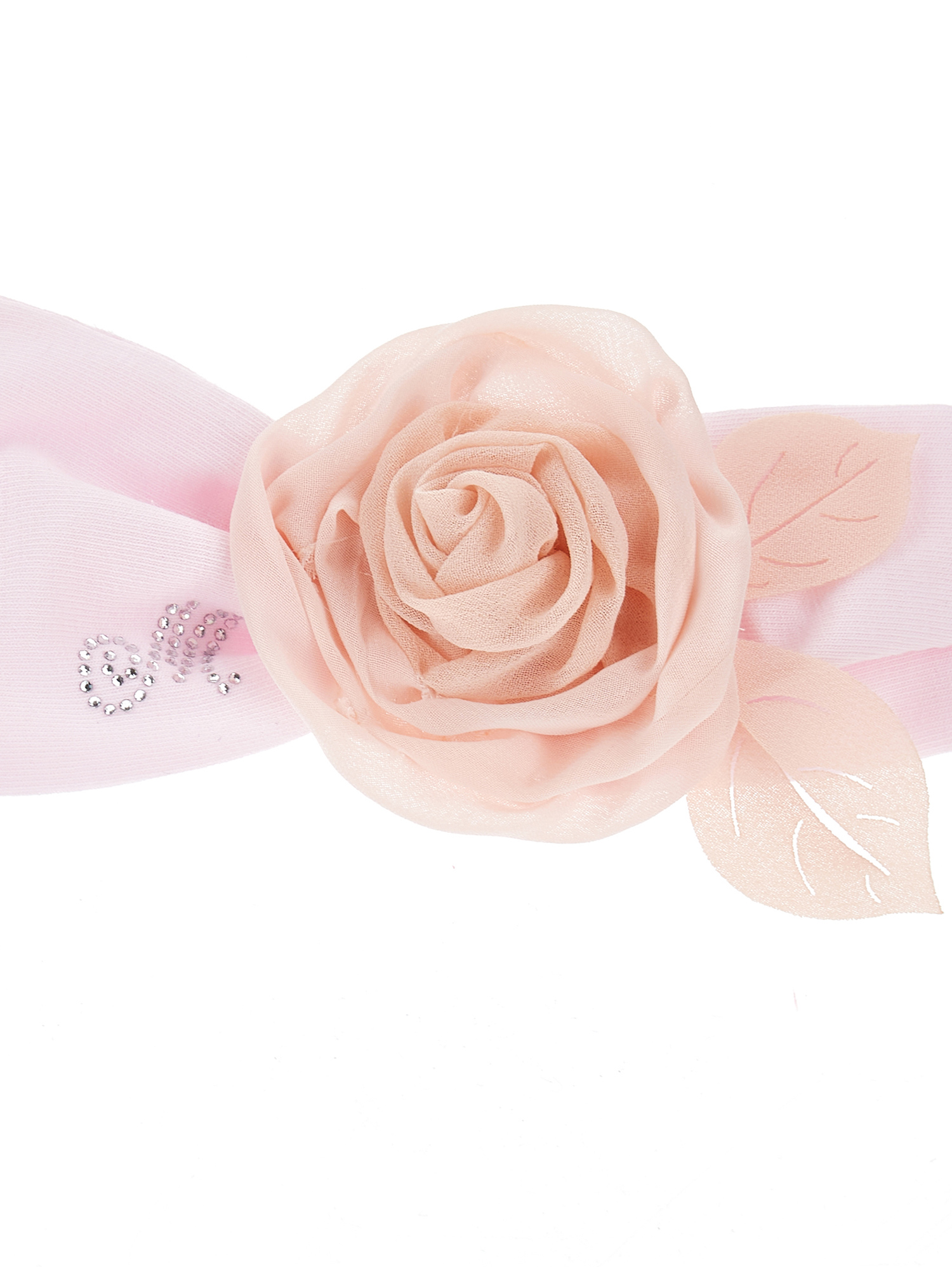 Shop Monnalisa Hair Band With Rose In Dusty Pink Rose