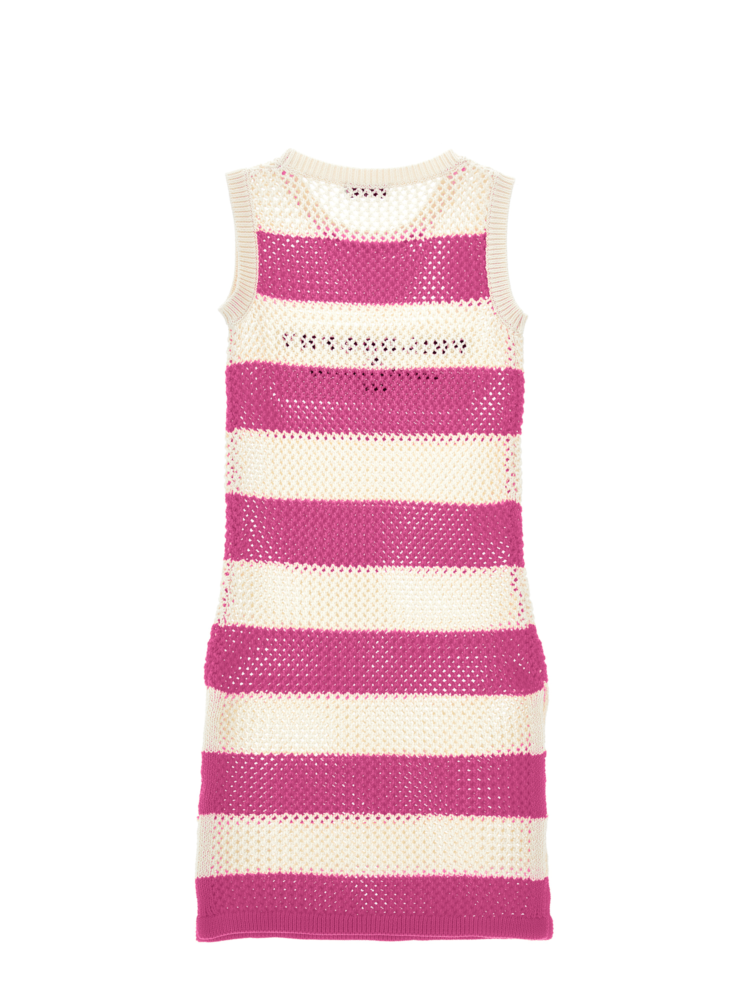 Philosophy Di Lorenzo Serafini Philosophy Kids  Striped Openwork Knit Cover-up In Pink