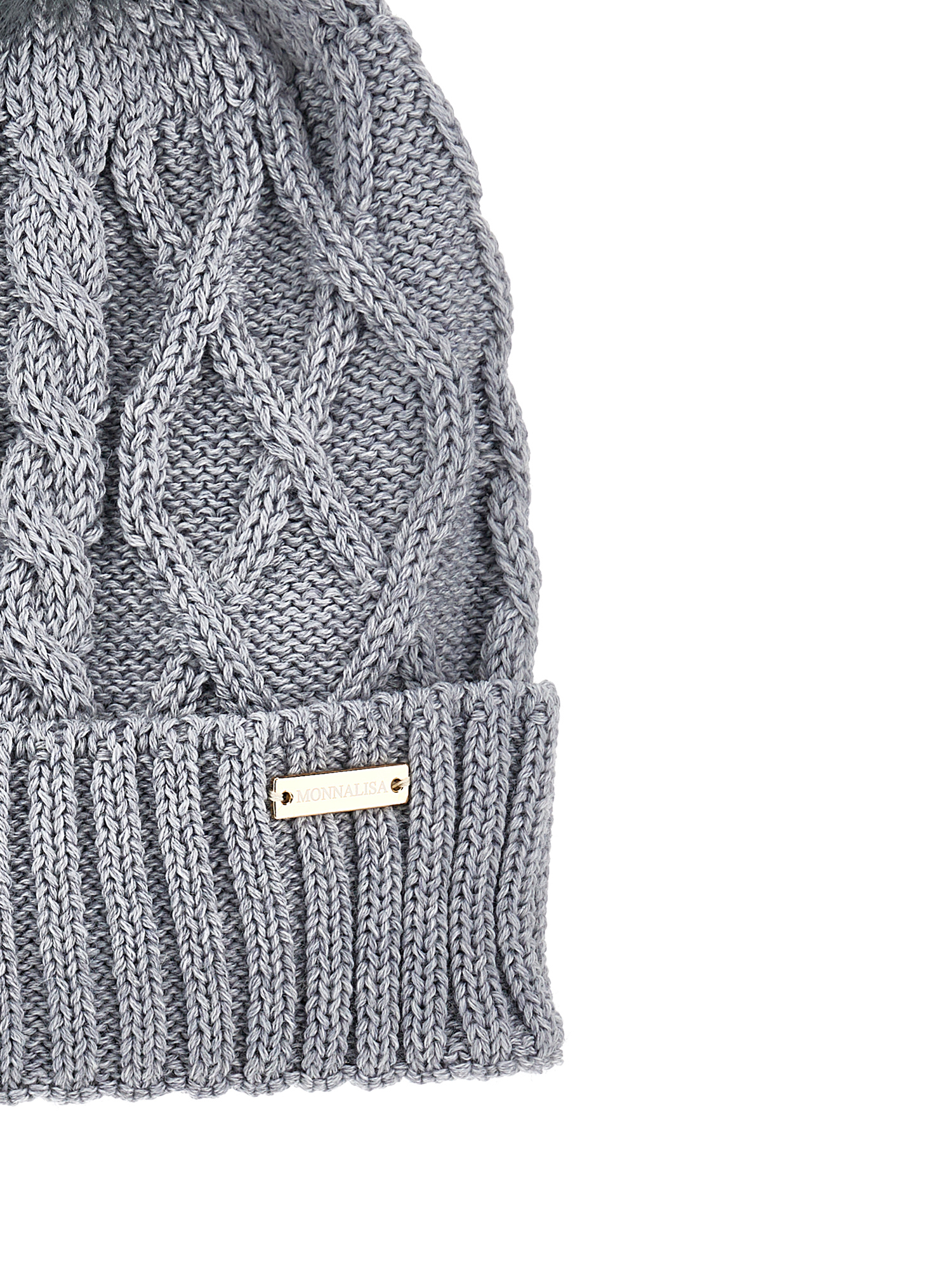 Monnalisa Jacquard Wool Hat In Grey