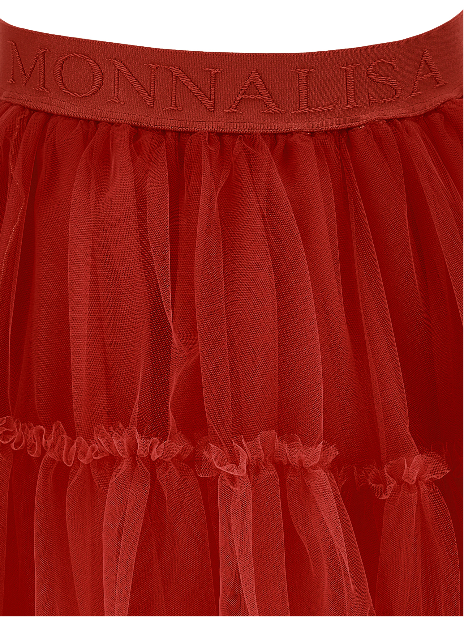 Shop Monnalisa Silk-touch Tulle Skirt In Ruby Red