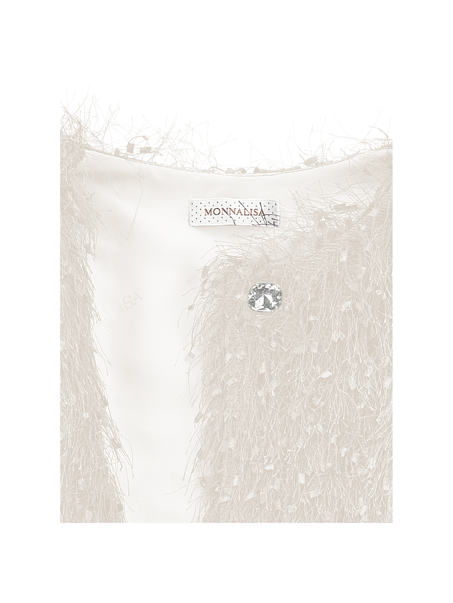 Monnalisa Bolero With Fringing In Ecru