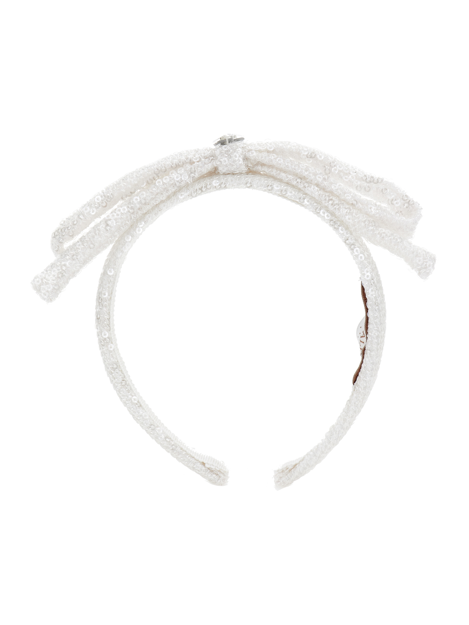 Monnalisa Hairband With Sequins In Cream