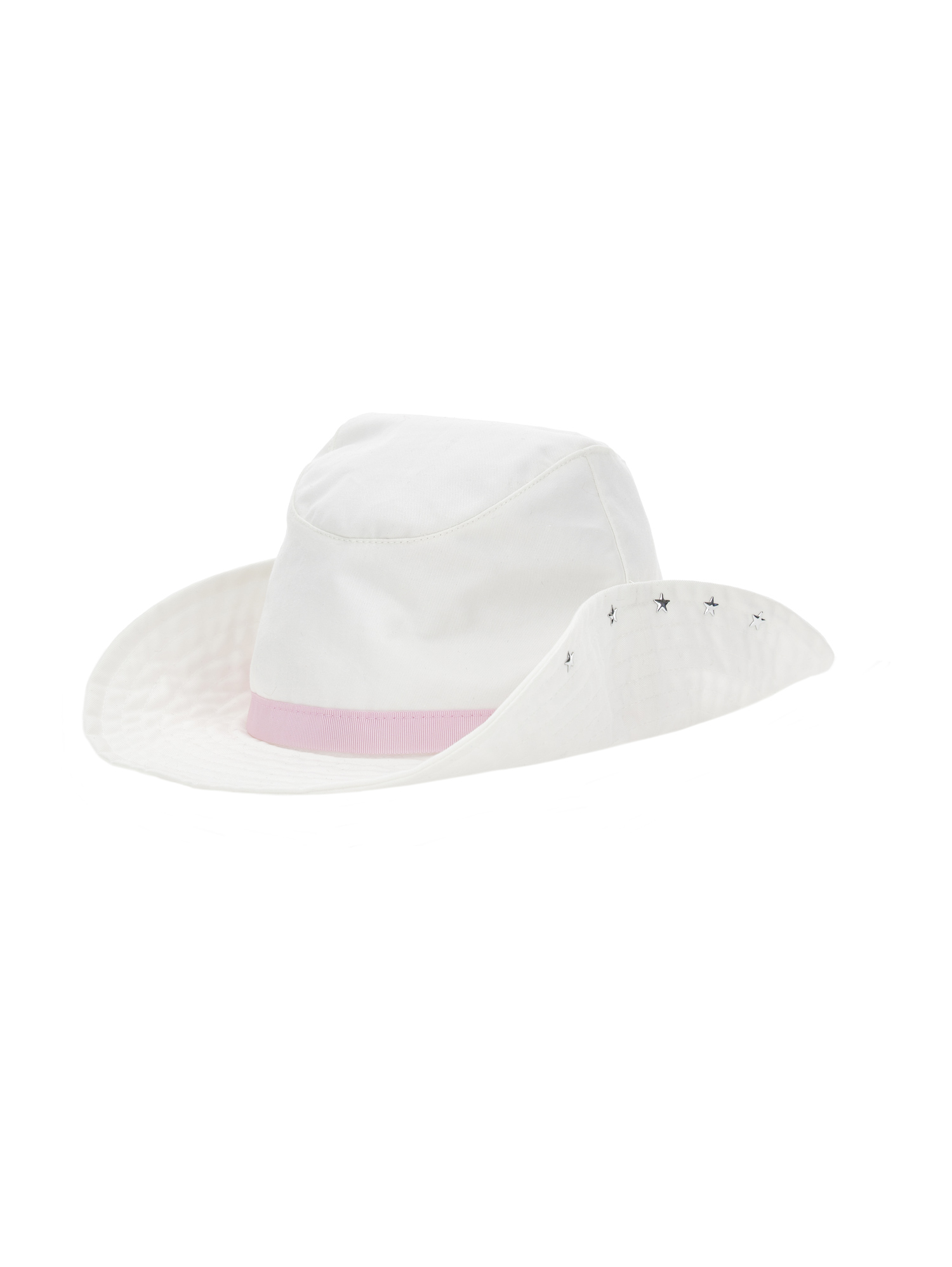 Monnalisa Gabardine Hat With Flowers And Studs In White
