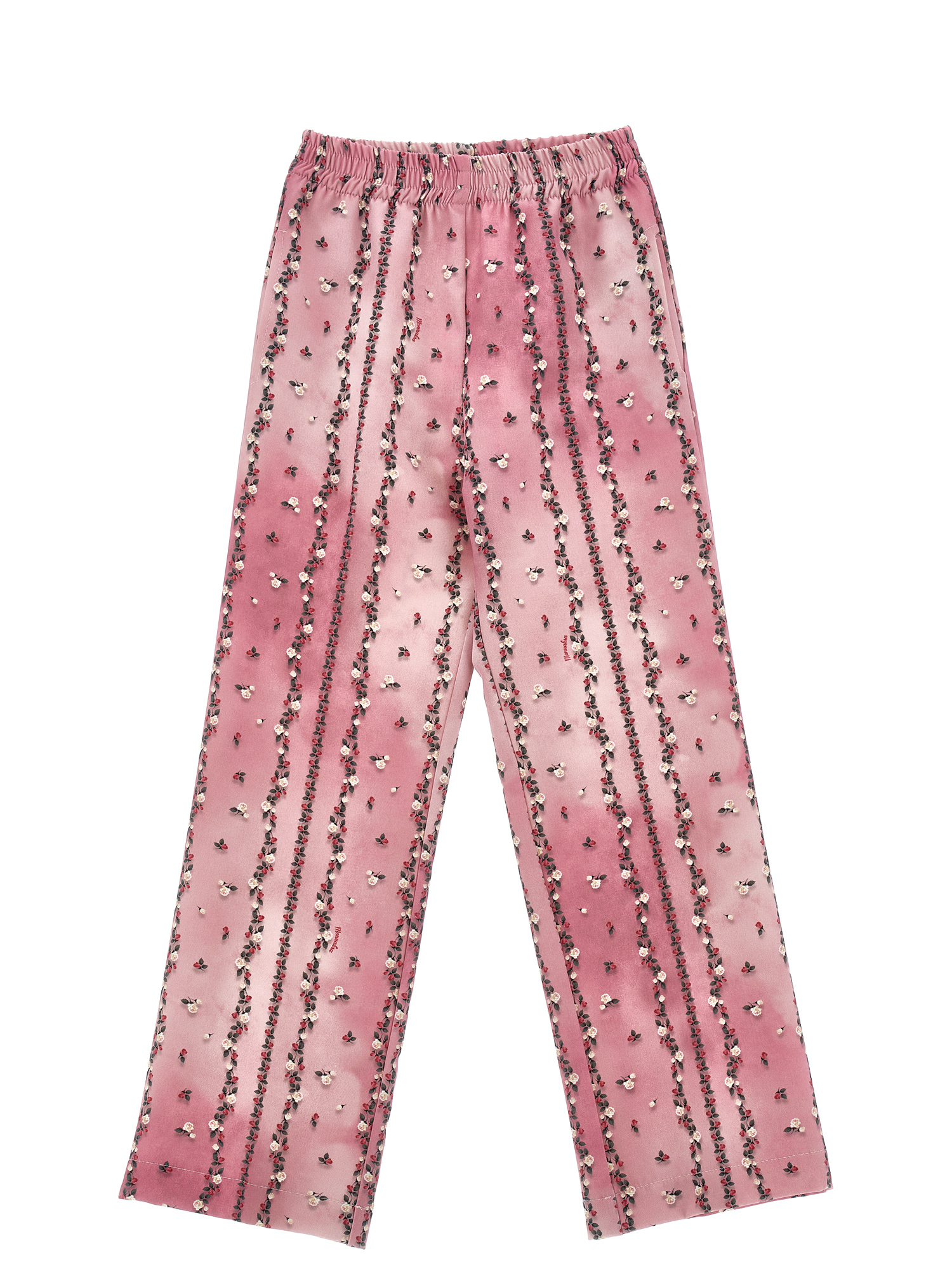 Monnalisa Floral Palazzo Trousers In Blush Pink