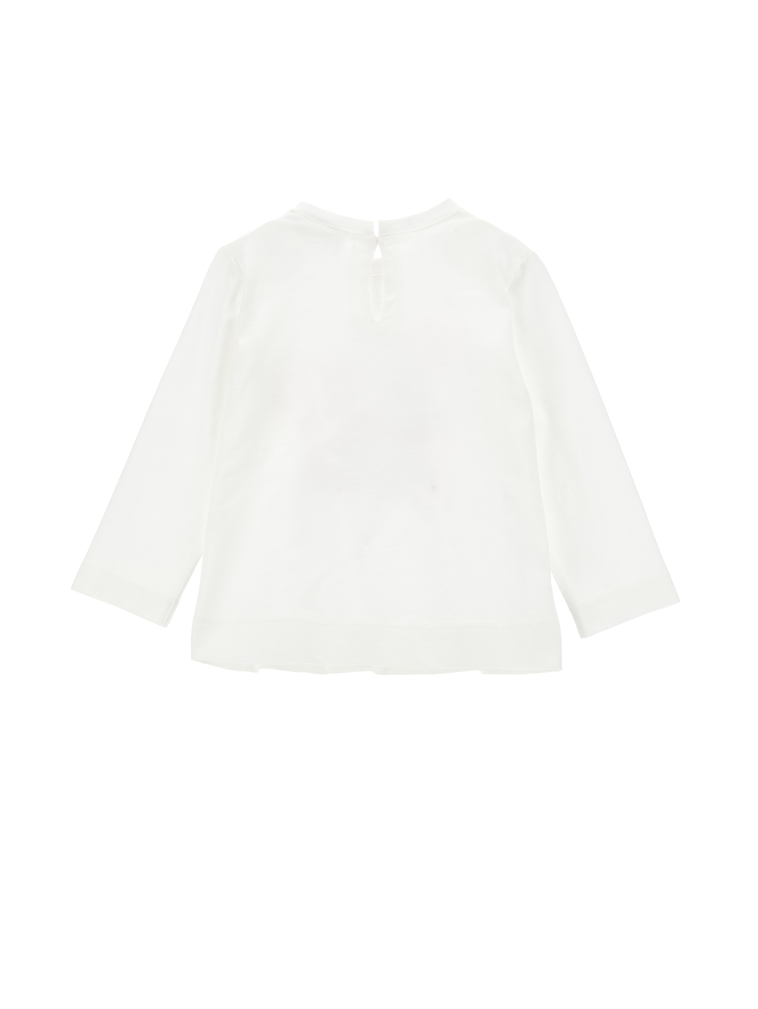 Monnalisa Rhinestone T-shirt And Velvet Bow In Cream